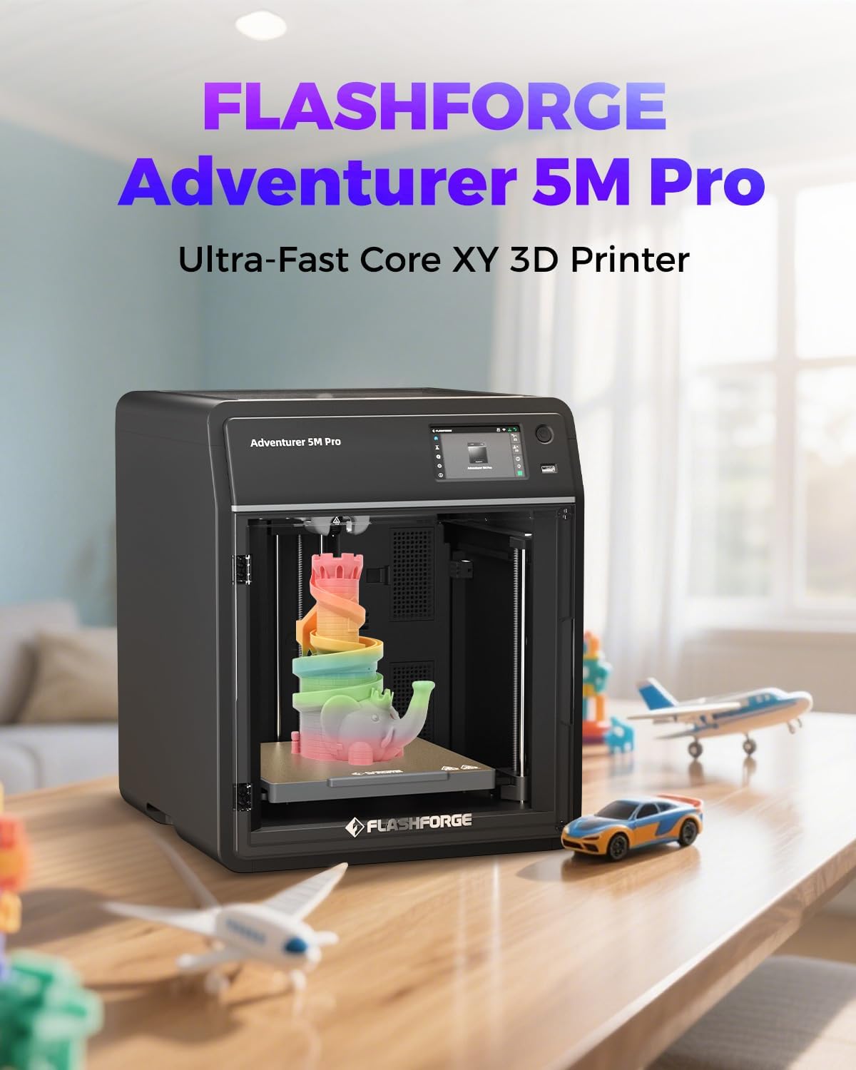 OPen Box Adventurer 5M Pro 3D Printer,Max 600mm/s High-Speed Printing,Auto Leveling,-$250