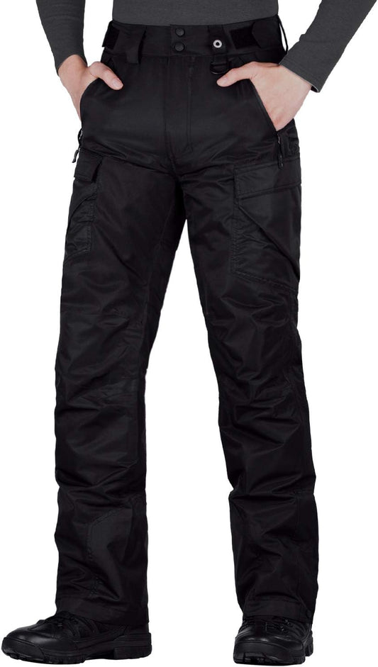 BNIB-FREE SOLDIER Men's Waterproof Snow Insulated Pants Winter Skiing Snowboarding Pants ,(black)