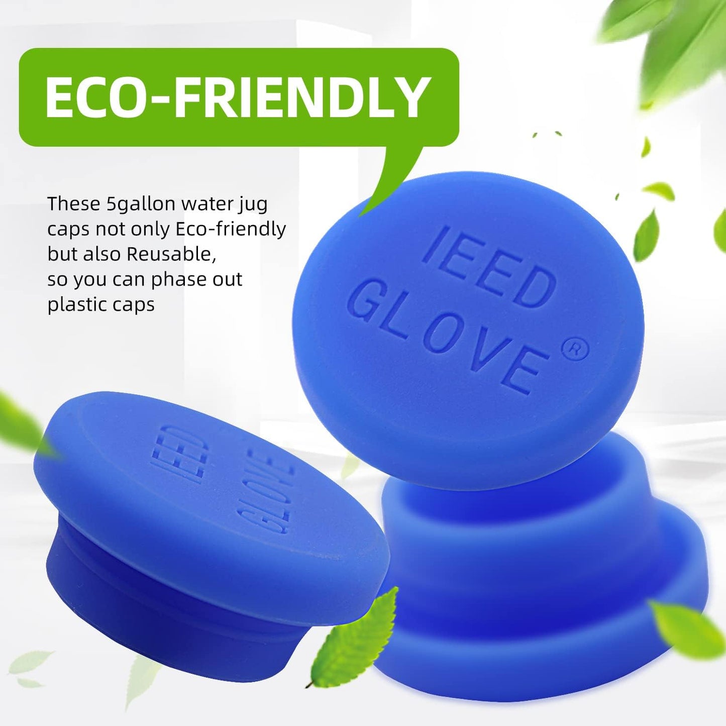BNIB-5 Gallon Water Jug Cap,Silicone Reusable No Spill Top Lids Cover with Leak Proof and Air Tight,-$12/3pcs