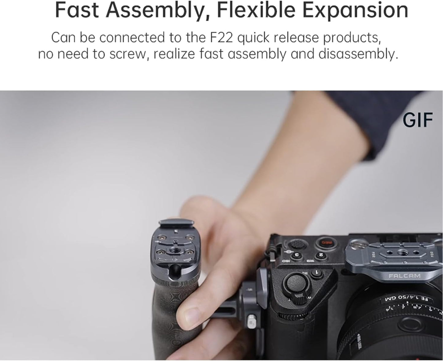 BNIB-FALCAM F22 Cold Shoe Three Position Dual-Head Quick Release Plate with Dual-Side F22 Quick Release Mount