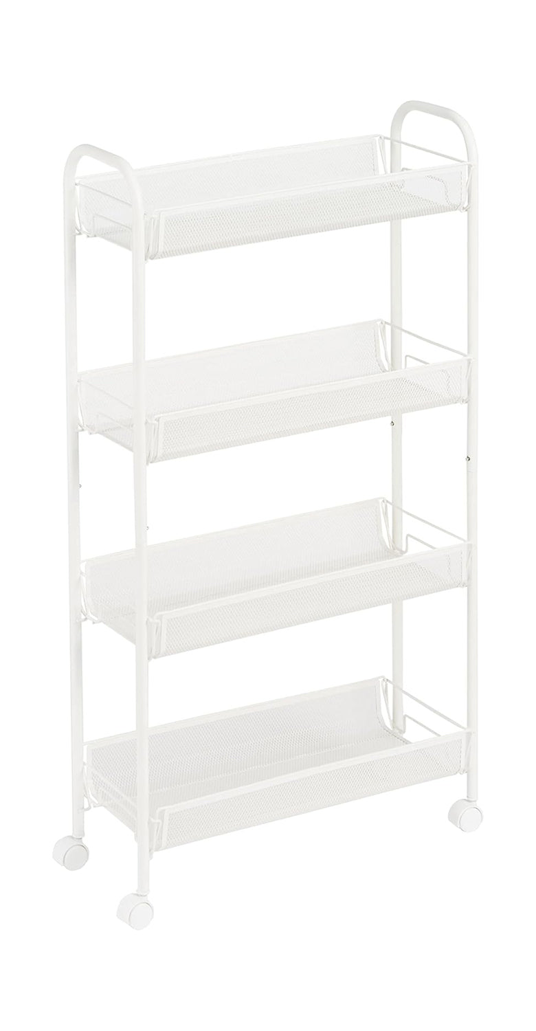 BNIB-Amazon Basics 4-Tier Metal Storage Trolley - White, -$35