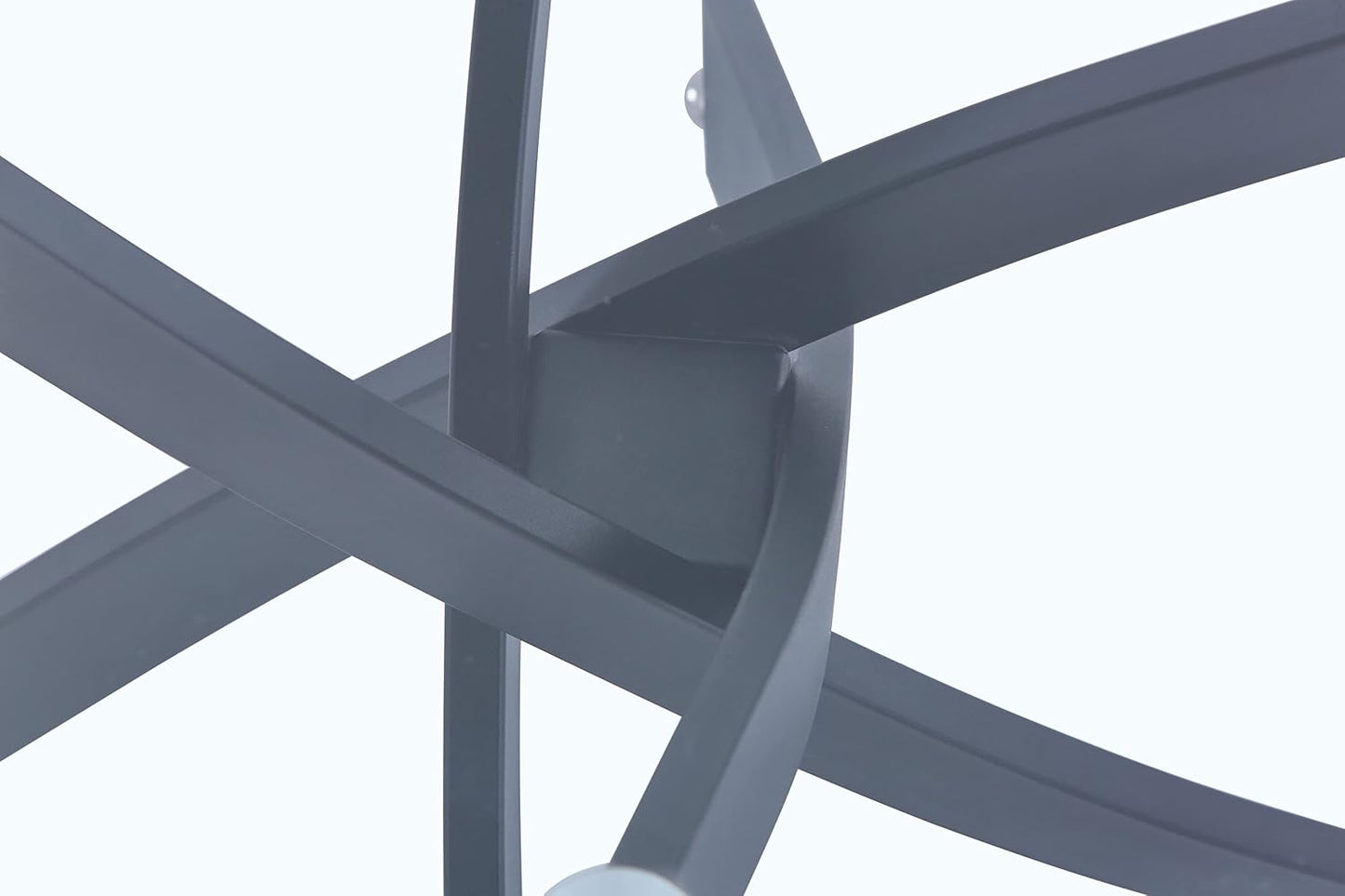 BNIB-GOLDFAN Glass Dining Table, 35.5 inches Round Modern Kitchen Table Home Furniture with Black Metal Legs