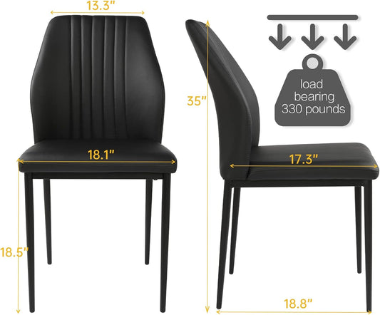 BNIB-Dining Chairs Set of 2, PU Faux Leather Upholstered Mid-Century Modern Dining Room Chairs, -$140