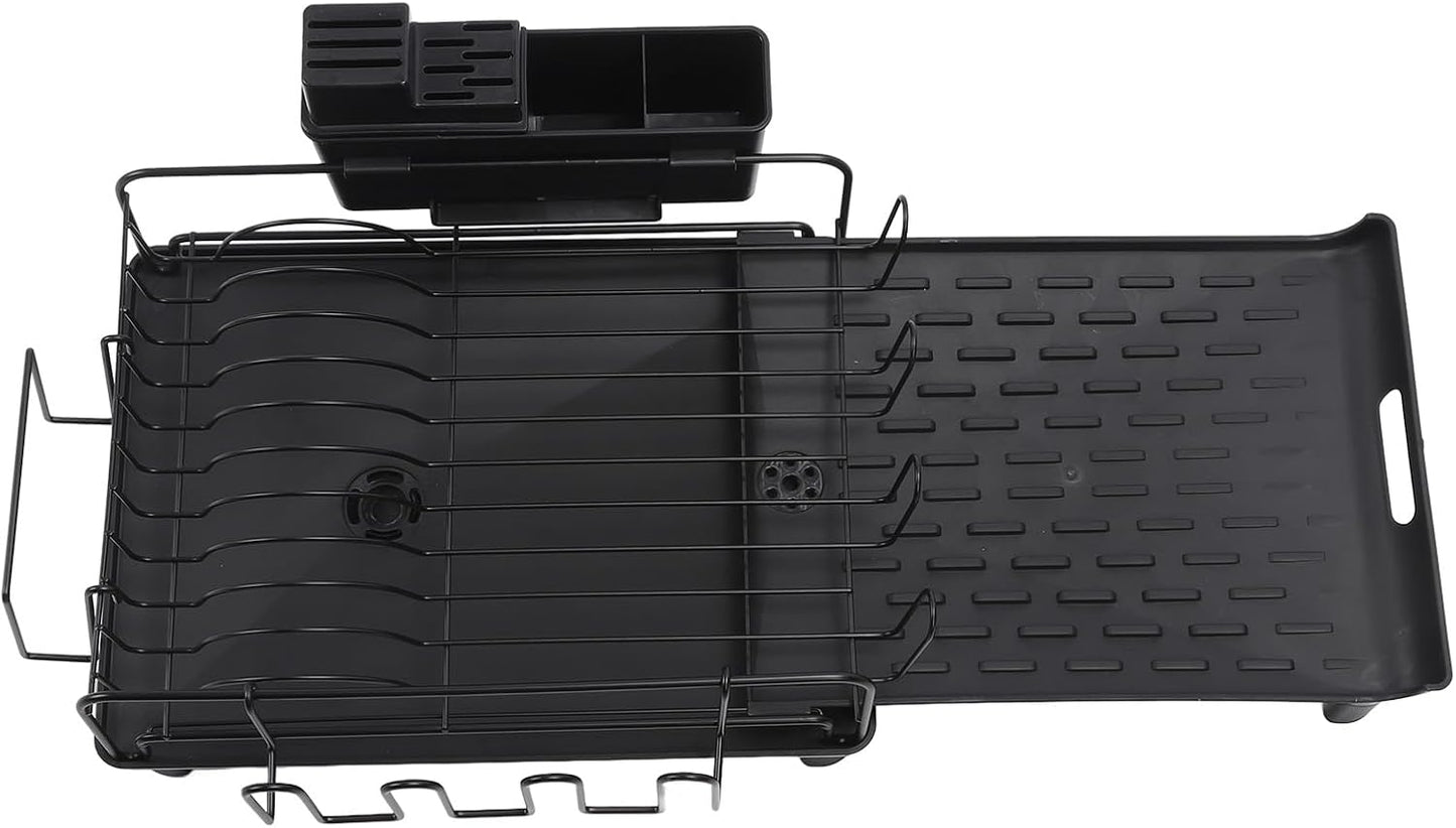 BNIB-Extendable Dish Rack, Multifunctional Expandable Dish Drainer with Large Capacity for Kitchen Counter,