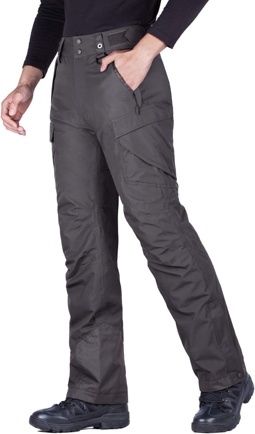 BNIB-FREE SOLDIER Men's Waterproof Snow Insulated Pants Winter Skiing Snowboarding Pants (‎Gray)