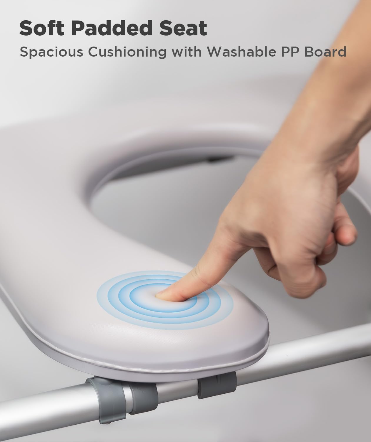 BNIB-Elevated Toilet Seat with Support Handles, Adj Height & Width Seat Riser, Weight  Up to 500 lbs,-$50