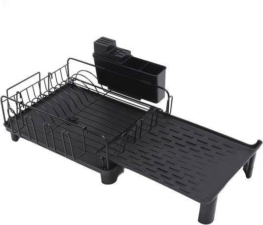 BNIB-Extendable Dish Rack, Multifunctional Expandable Dish Drainer with Large Capacity for Kitchen Counter,