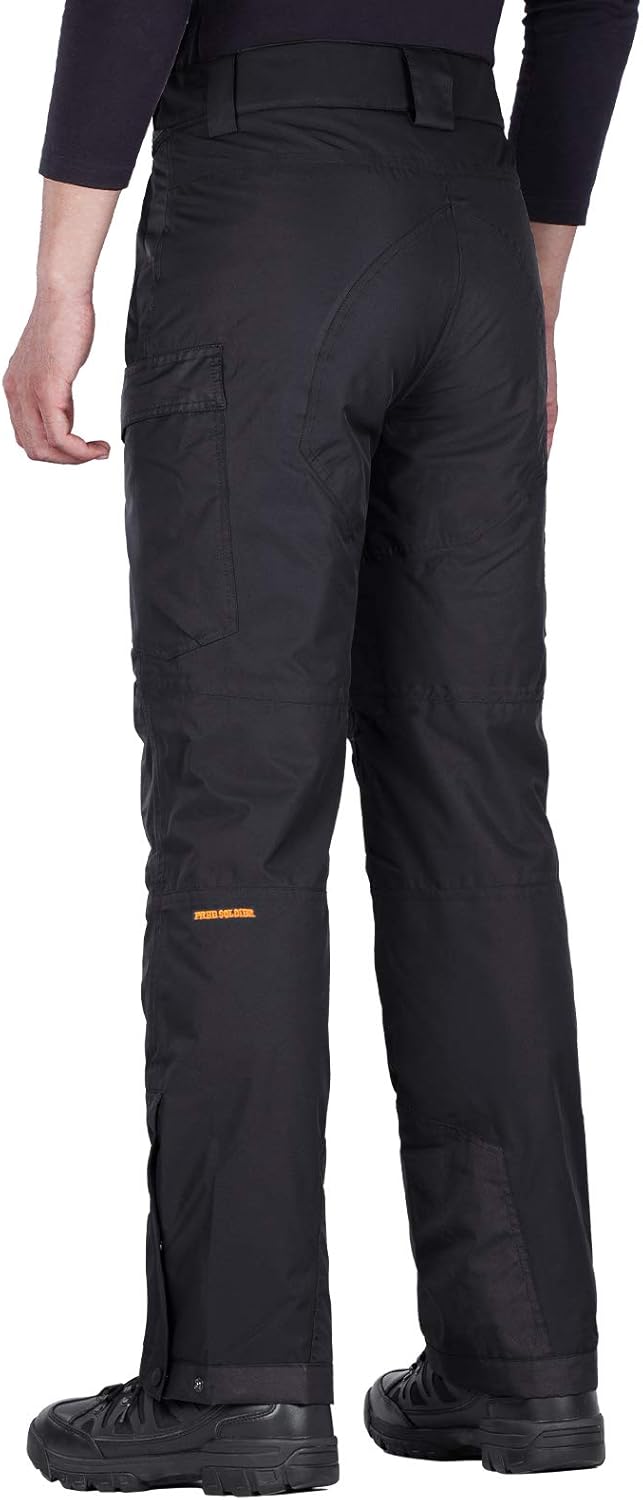 BNIB-FREE SOLDIER Men's Waterproof Snow Insulated Pants Winter Skiing Snowboarding Pants ,(black)
