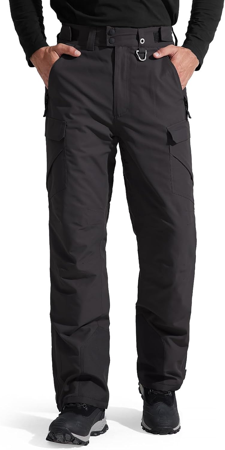 BNIB-FREE SOLDIER Men's Waterproof Snow Insulated Pants Winter Skiing Snowboarding Pants ,(black)