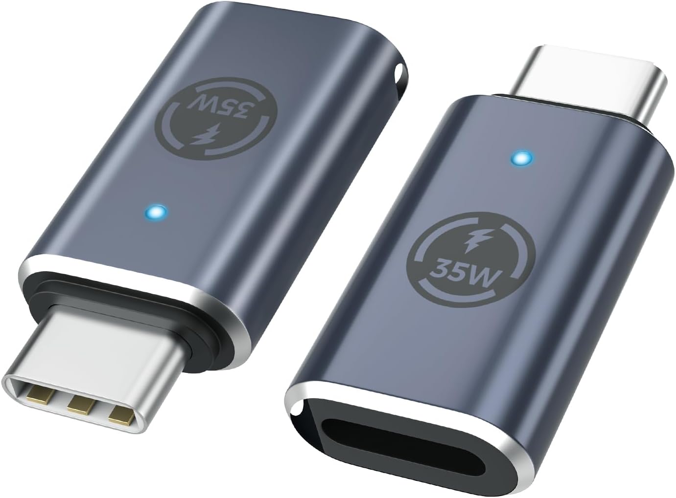 BNIB-MoKo Lightning Female to USB-C Male Adapter 2Pack, 35W Fast Charge for iPhone 15/16, Gray,-$5