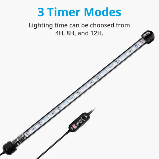 BNIB-NICREW LED Aquarium Light, Submersible Fish Tank Light with Multicolor Option, 15 Inches