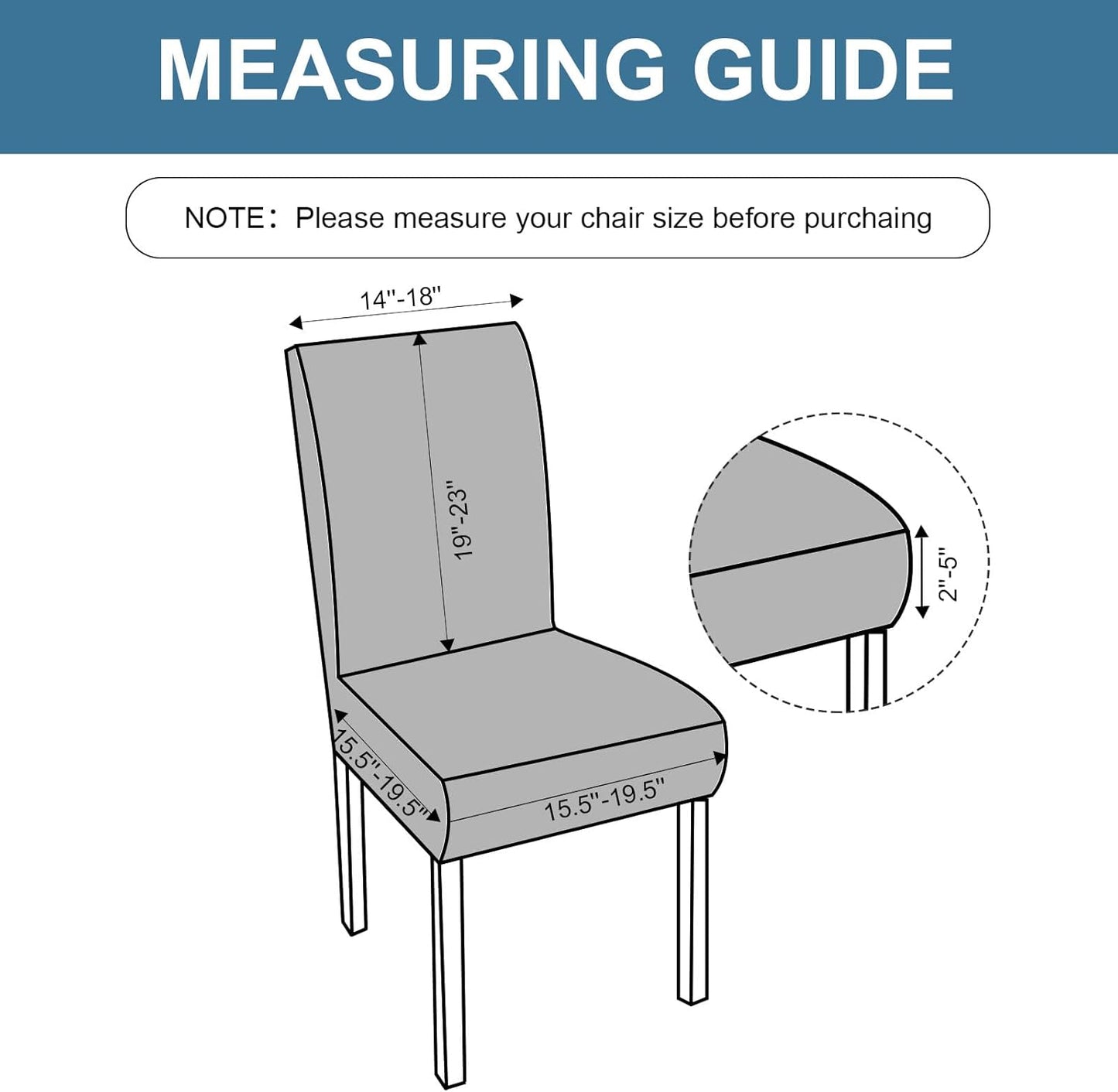 BNIB-Waterproof Chair Covers for Dining Room 6 Pack, Dining Chair Cover Removable Chair Slipcover,-$25