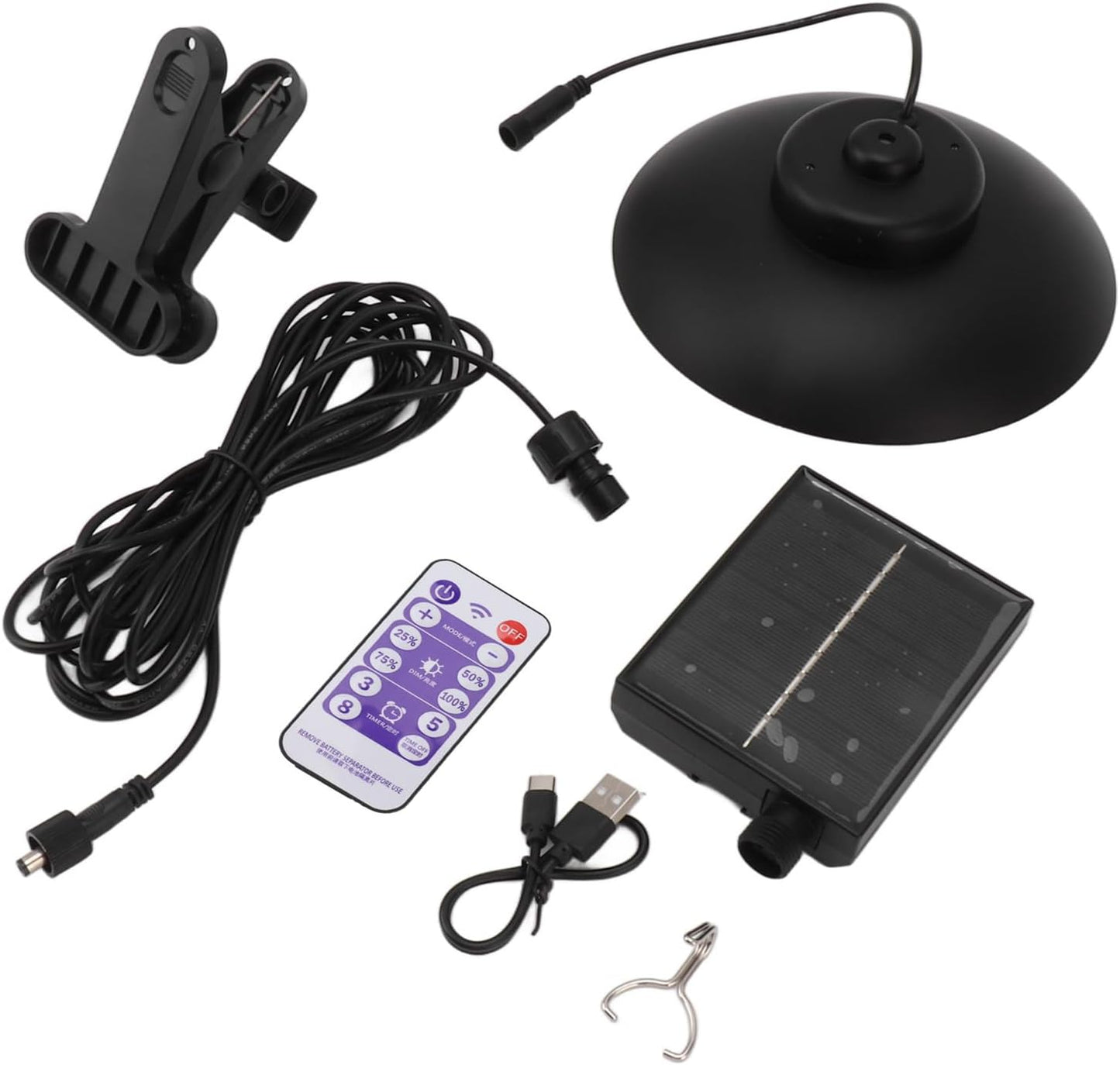 BNIB-Waterproof Solar LED Parasol Light with Remote Control for Patio Umbrella - High Speed Charging Solar Panel