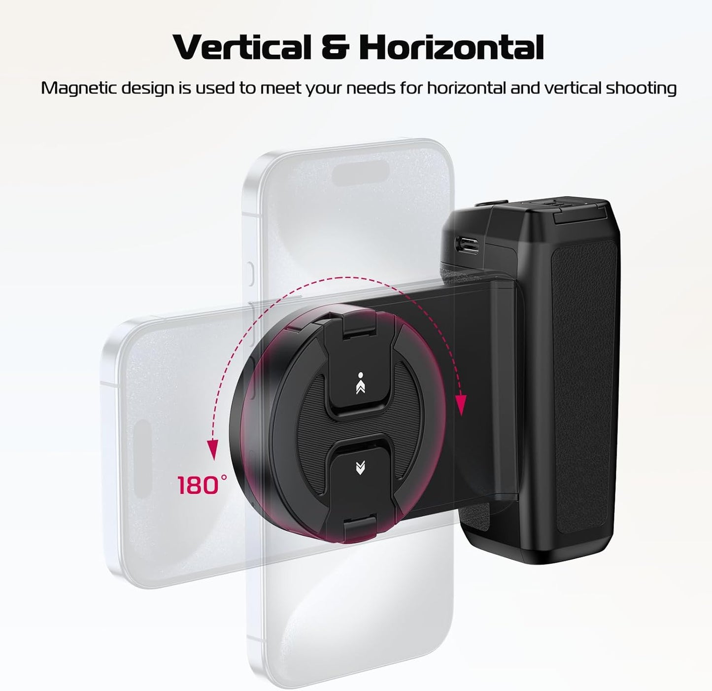 BNIB-ULANZI Magnetic Phone Grip Selfie Phone Tripod Mount MA35, 2-in-1 Magnetic Phone Clip Camera Grip Handle