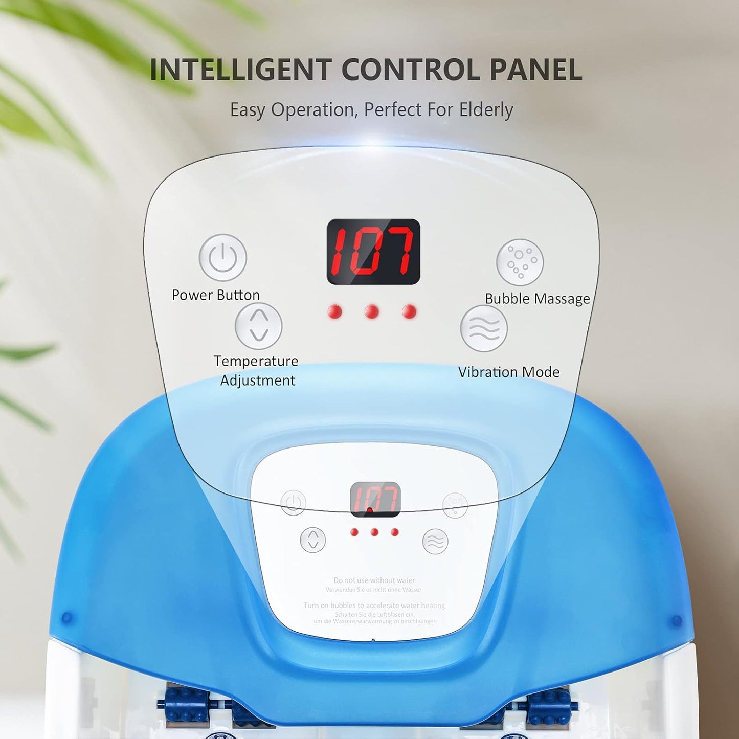 BNIB-Foot Spa Bath Massager with Fast Heating,Pumice Stone, and 16 Removable Massage Rollers,