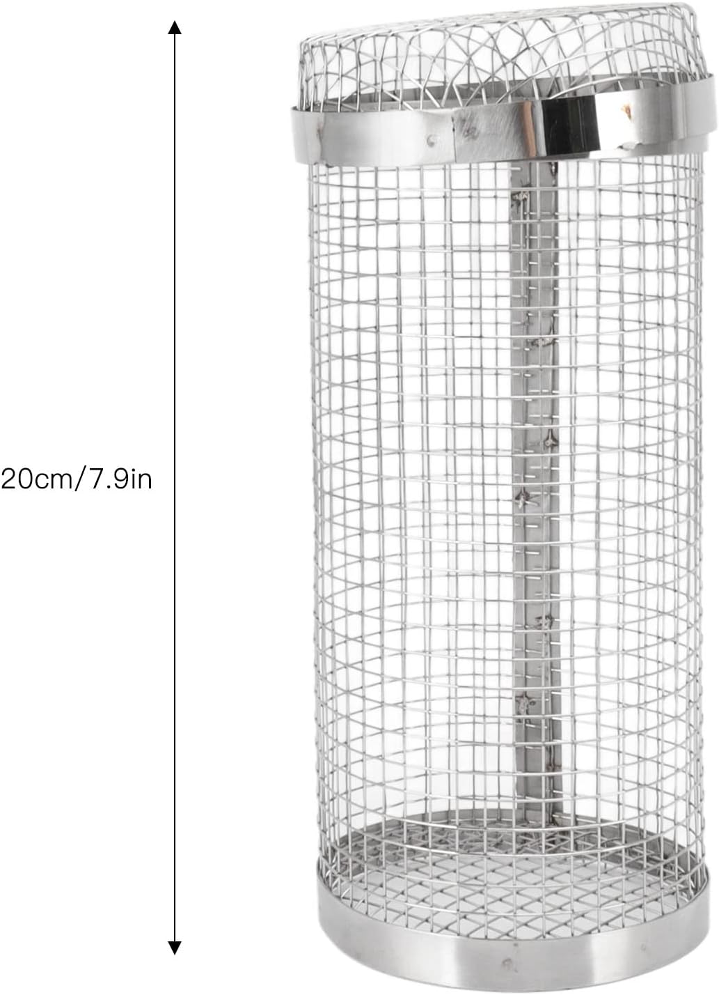 BNIB-Rolling Grill Baskets for Outdoor Grilling,Stainless Steel Heat Resistant Rust Prevention (20cm),-$8