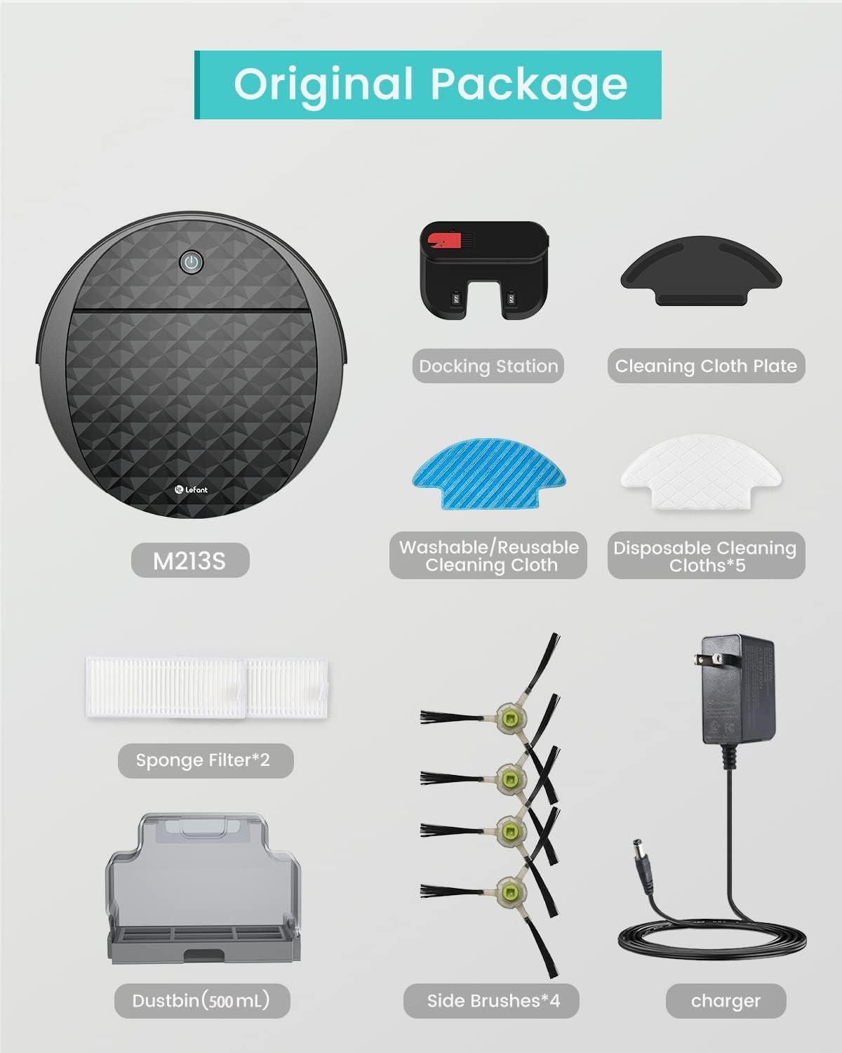 BNIB-Lefant M213S Robot Vacuum and Mop, 3200Pa Strong Suction, 150 Mins Runtime, Wi-Fi/App/Alexa,-$120