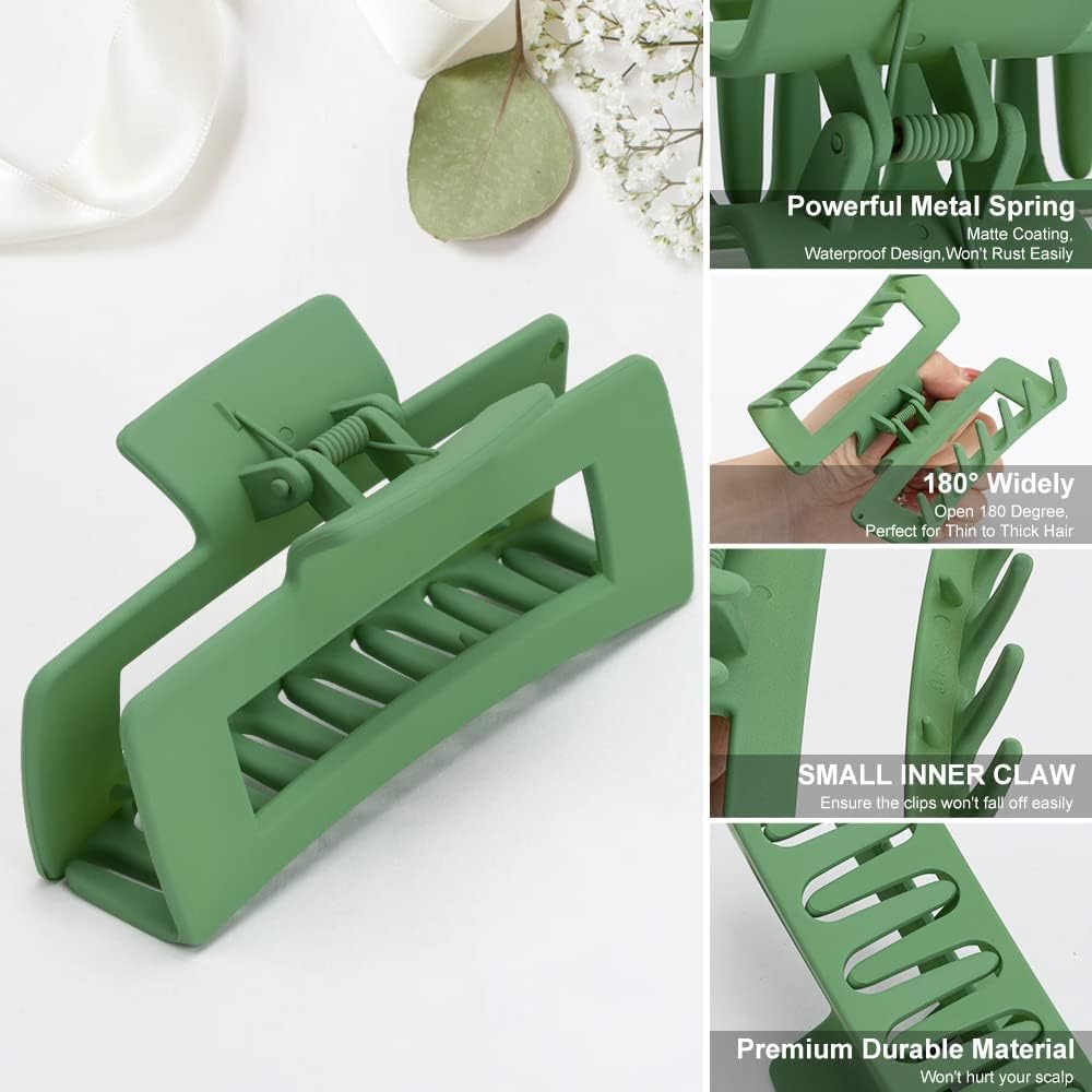 BNIB-8 Pack Large Hair Clips, Claw Clips, 4.3" Hair Clips for Women & Girls,2 Styles 4 Colors,-$10