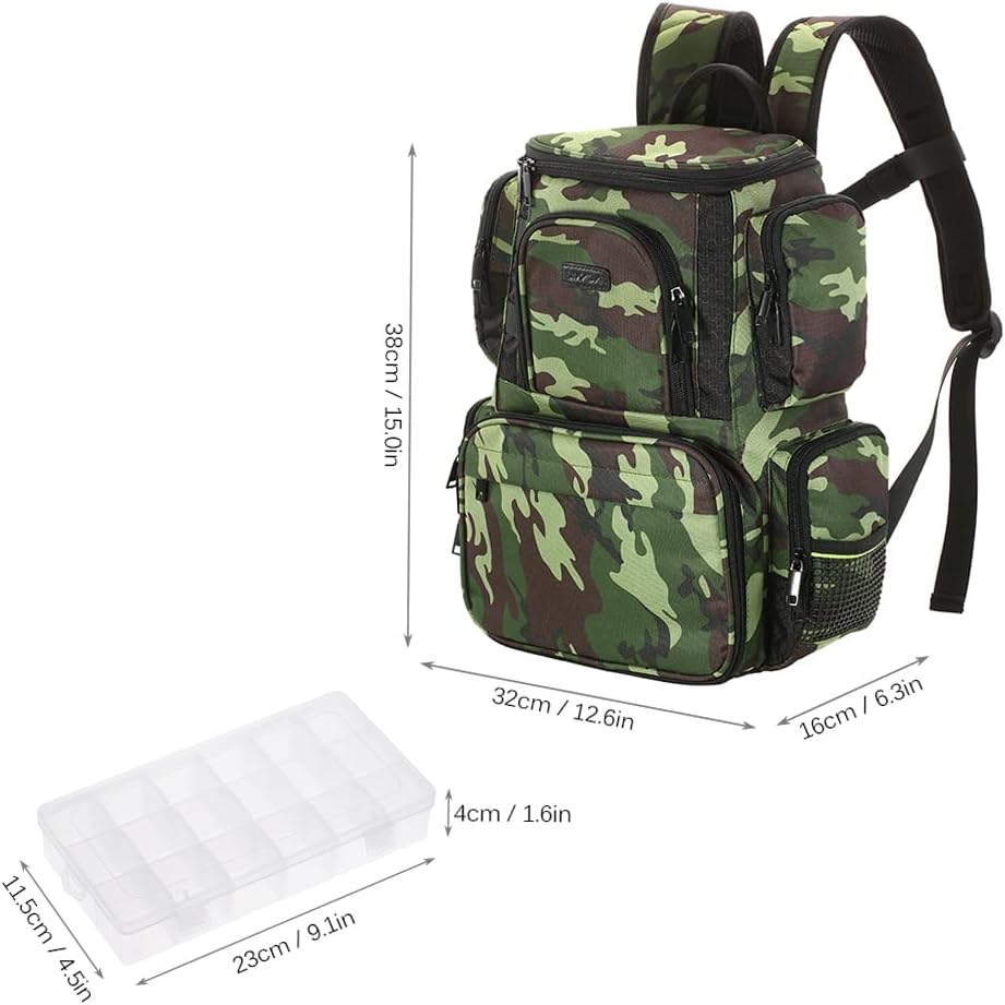 BNIB-Lixada Fishing Tackle Backpack Multifunctional Fishing Tackle Utility Bag Large Waterproof Tackle Bag Storage,