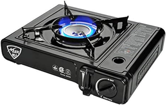 BNIB- Max Butane Gas Stove MS-2500, Up to 8000 BTU, Camp Stove, with Carrying Case,CSA Approved