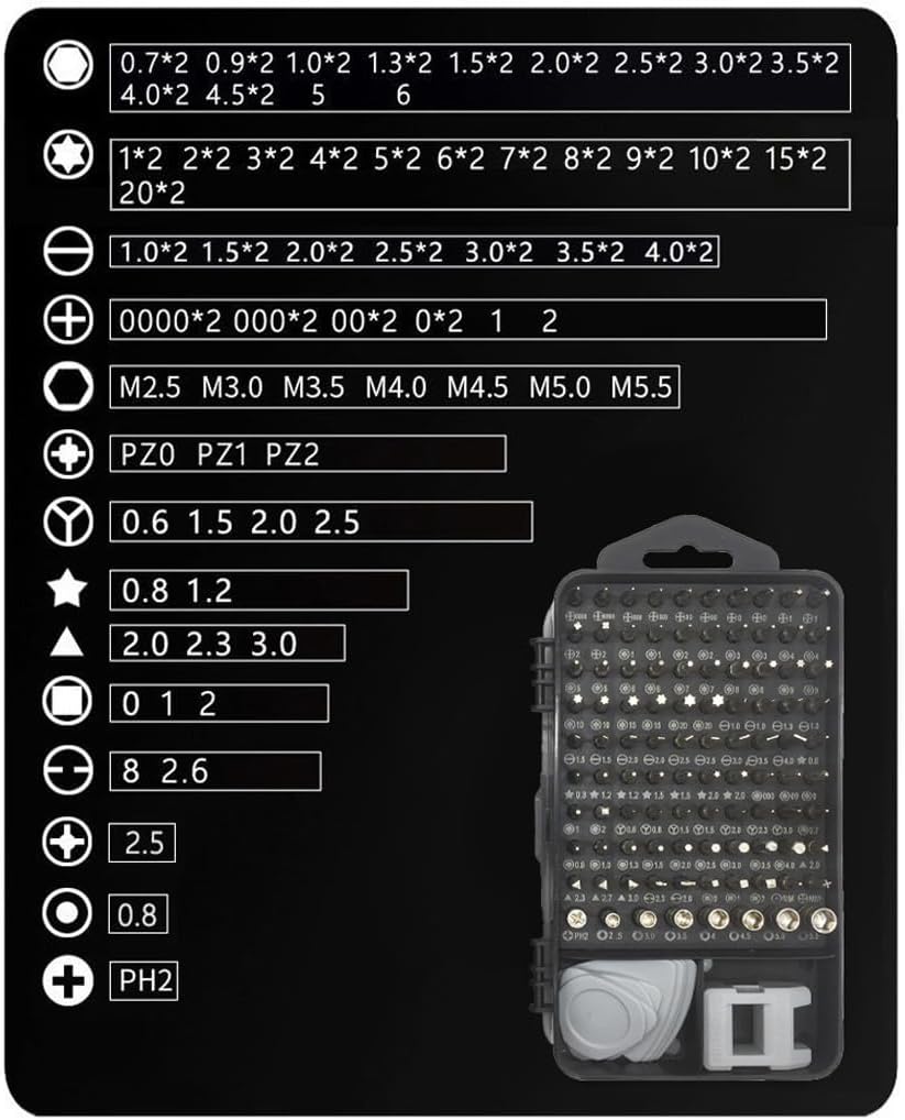 BNIB-115-In-1 Multi-Functional Screwdriver Set - Hardware Repair Tools for Maintenance,Tools