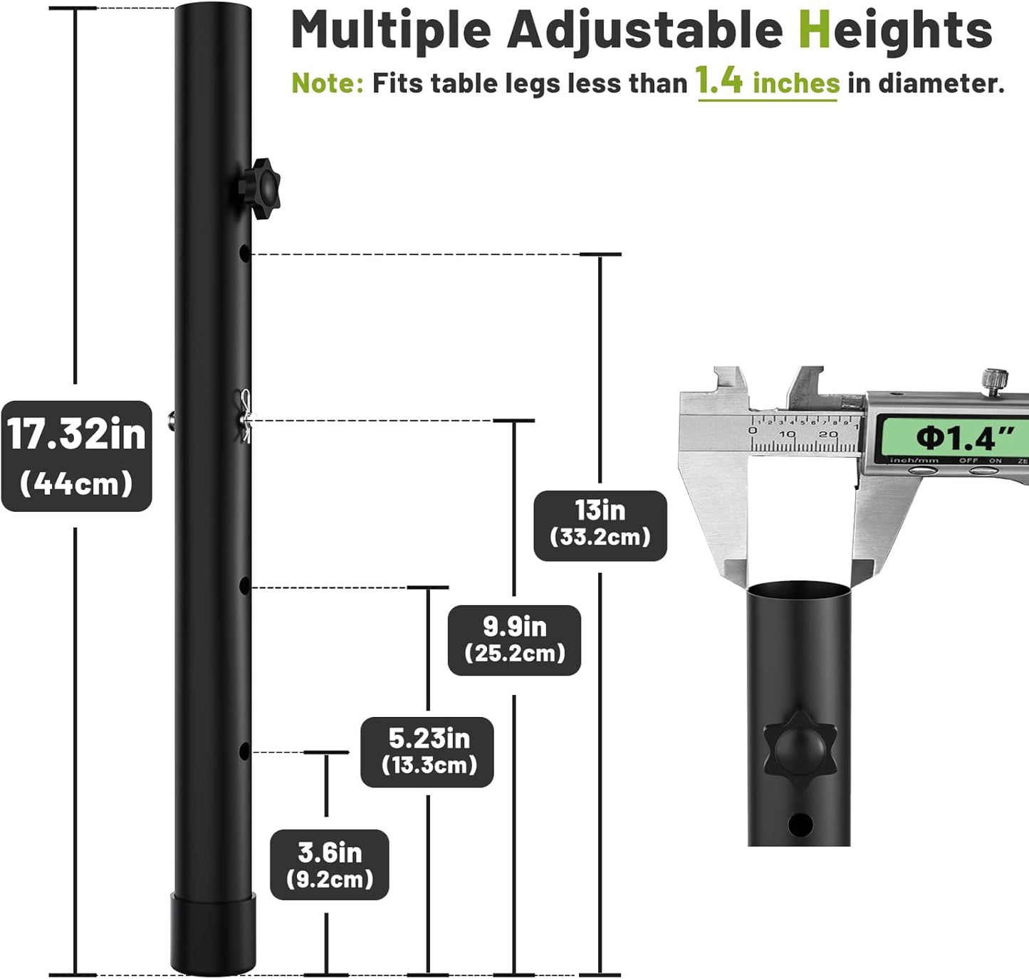 BNIB-Table Leg Extensions for Straight/Bent Folding Tables, Metal Extenders, Reduces Stooped Work, (4 Pack)