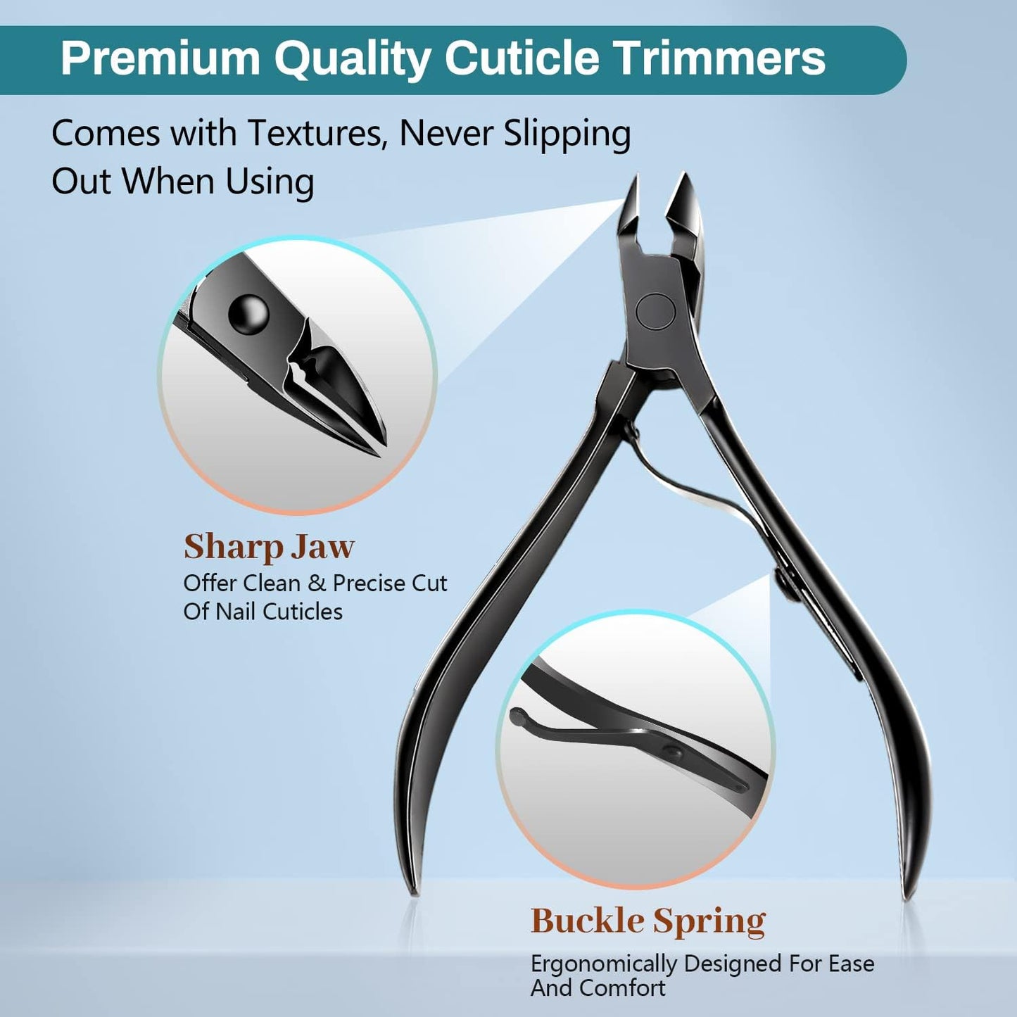 [BNIB] SUBESING 18-Piece Professional Manicure Set,Stainless Steel Manicure Kit Nail Care-(Black)-$15