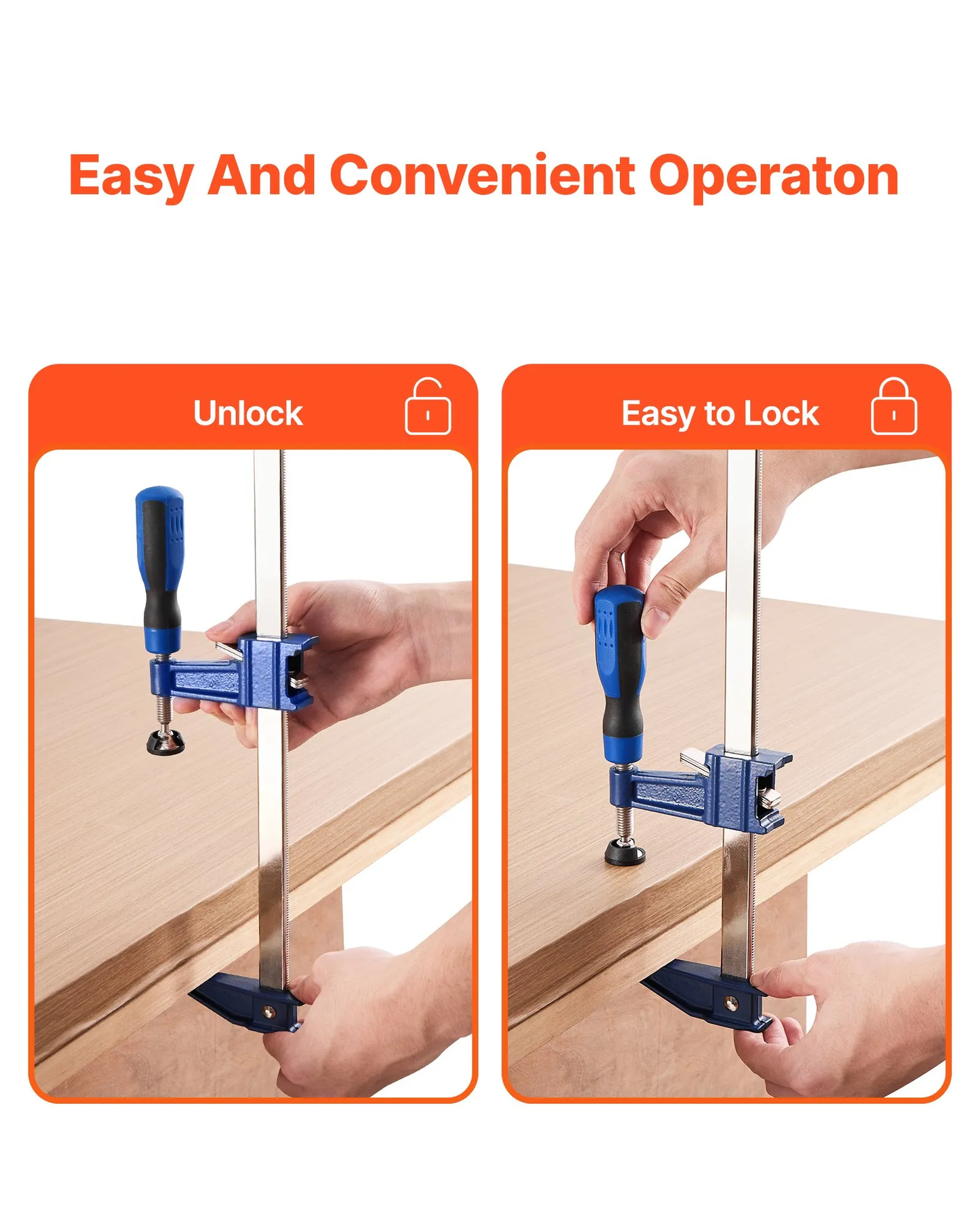 VEVOR Bar Clamps for Woodworking, 2-Pack 36 inch Opening, Lockable F-Clamp w/600 lbs,-$25