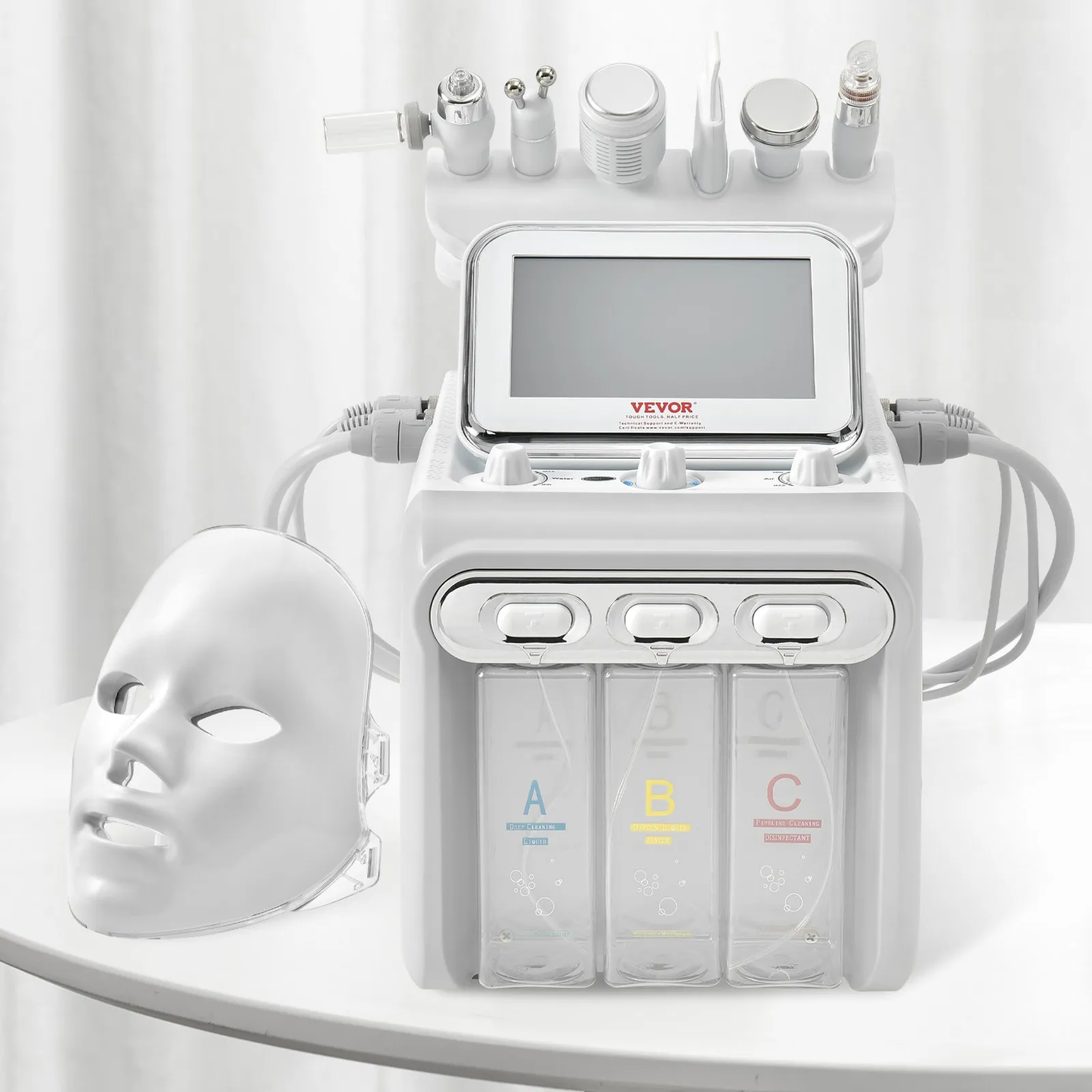 VEVOR 7 in 1 Hydrogen Oxygen Facial Machine, Professional Hydrafacial Machine for Spa with 7-inch LCD