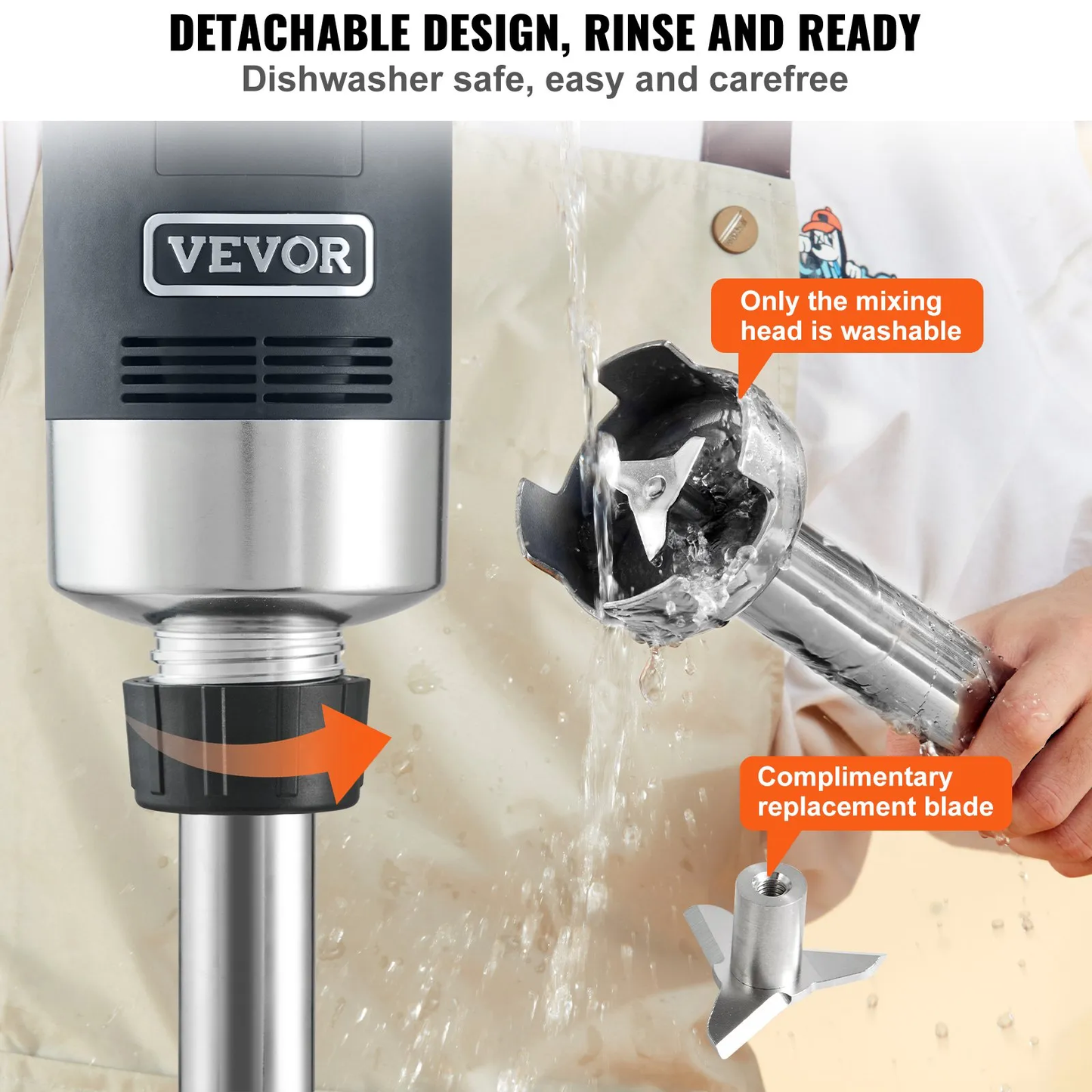VEVOR Commercial Immersion Blender, 500 Watt Heavy Duty Hand Mixer, Variable Speed Stick Mixer,-$140