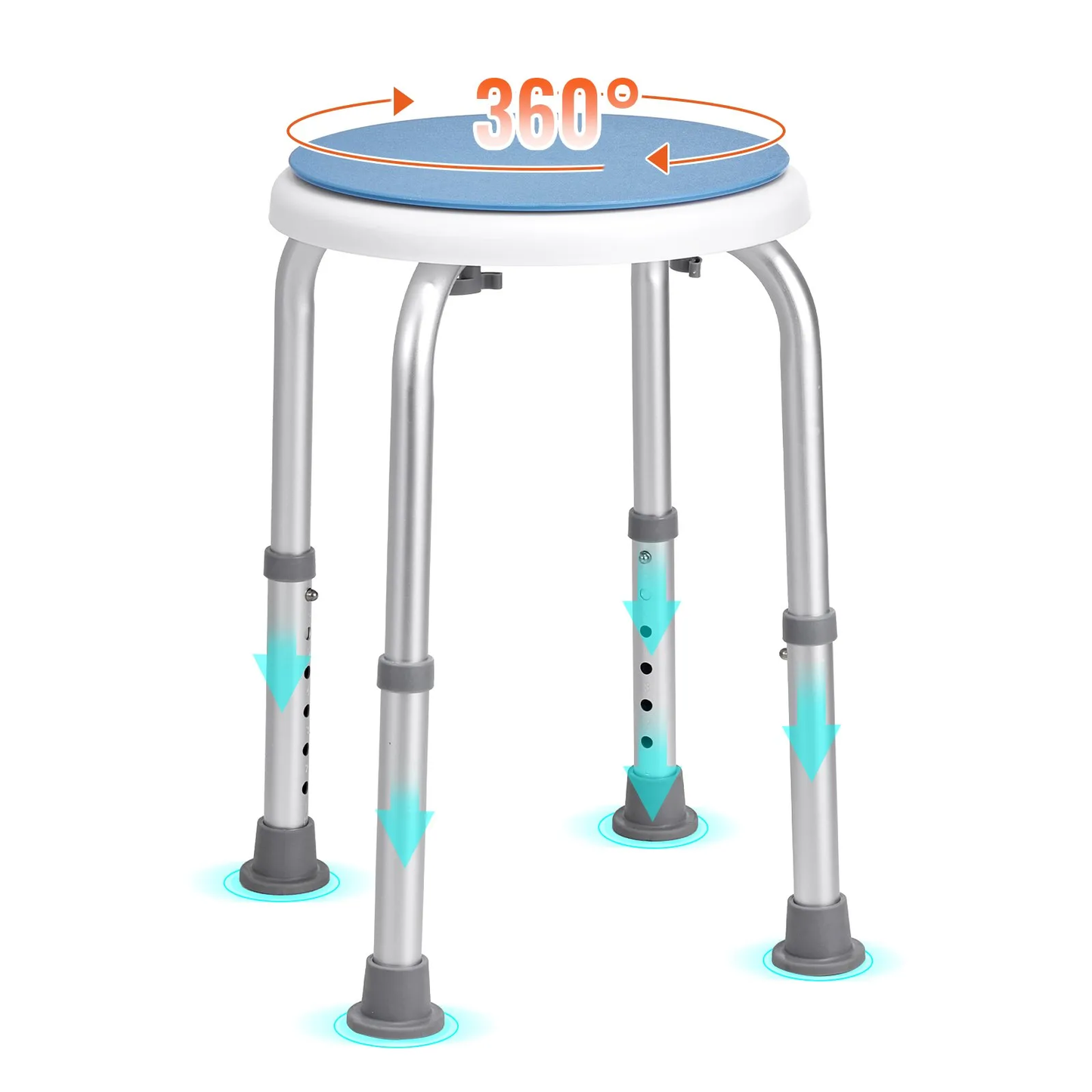 VEVOR Shower Chair 360 Degree Rotating, Adjustable Height Shower Stool Seat, for Inside Shower,-$25