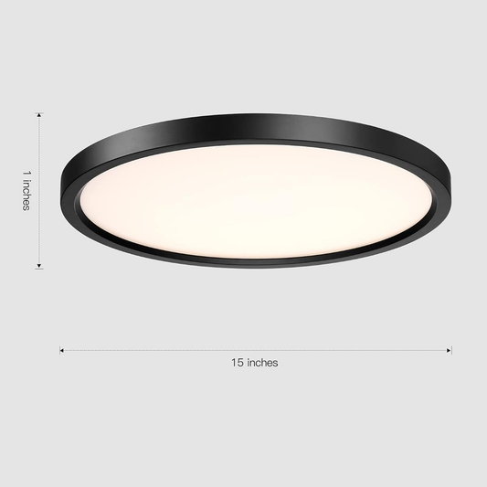 BNIB-MYTH REALM 15" LED Flush Mount Ceiling Light – 30W Dimmable (3000K, 2000LM), Ultra Thin