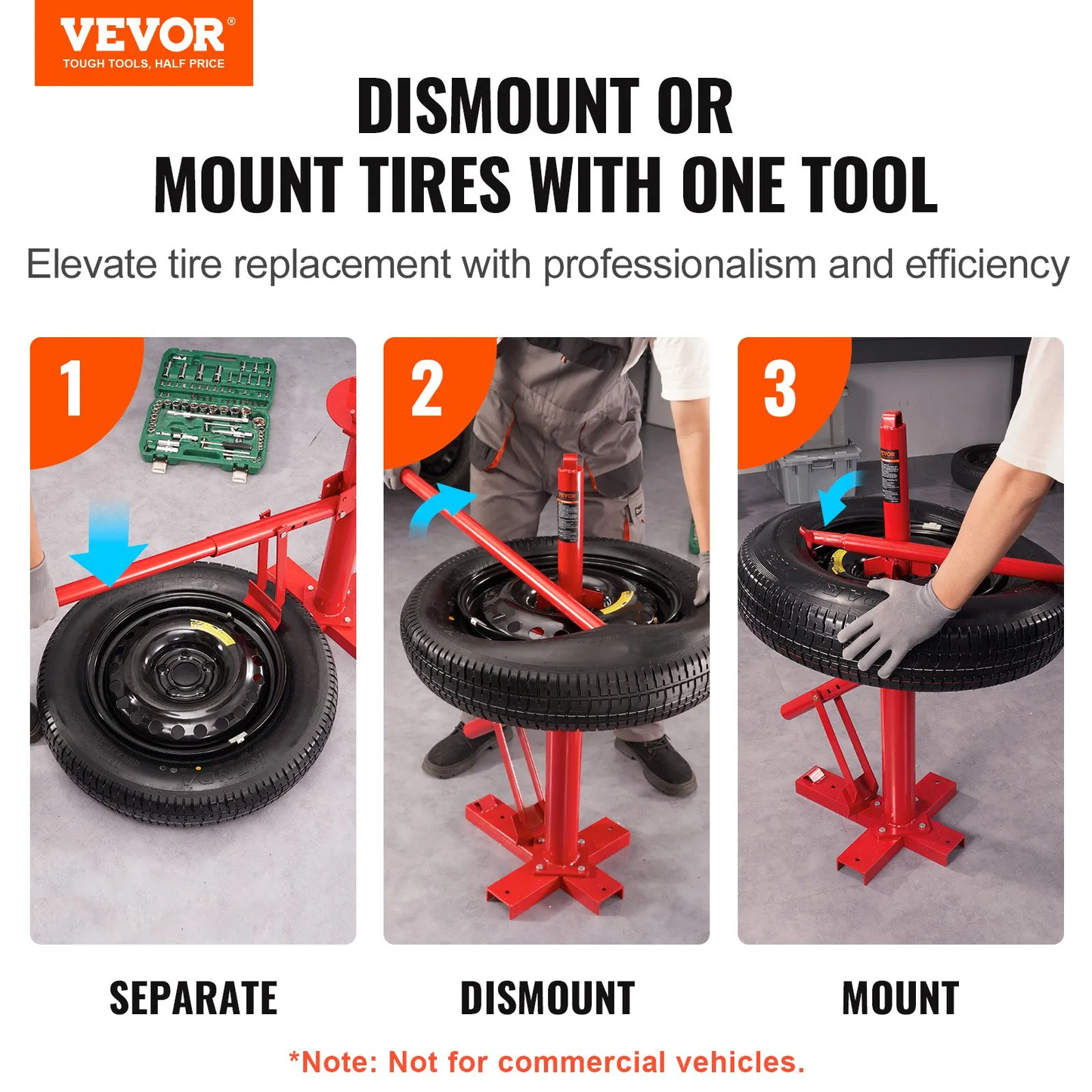 VEVOR Manual Tire Changer, Portable Hand Bead Breaker Mounting Tool for 8" - 16" Tires,-$60