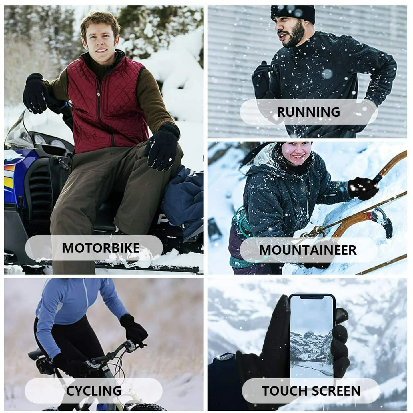 BNIB-Winter Gloves With Touchscreen Fingers and Fleece Lining for Men and Women,Size: XL,-$15