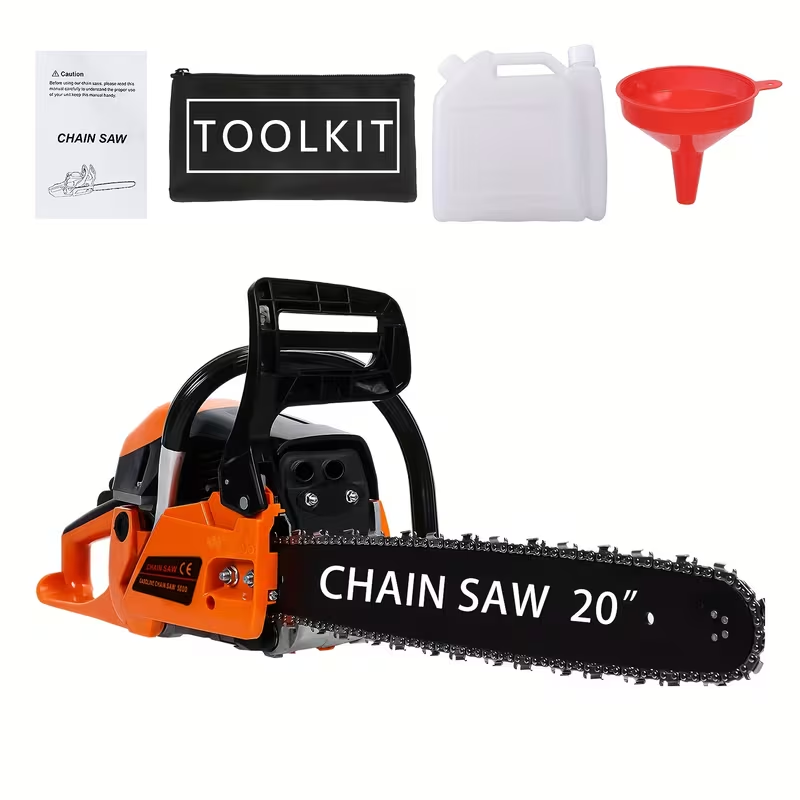 BNIB-58cc 2-Stroke Gas Chainsaw 20" Bar 2200W Power Low Recoil Chain Saw with Ergonomic Anti,-$100