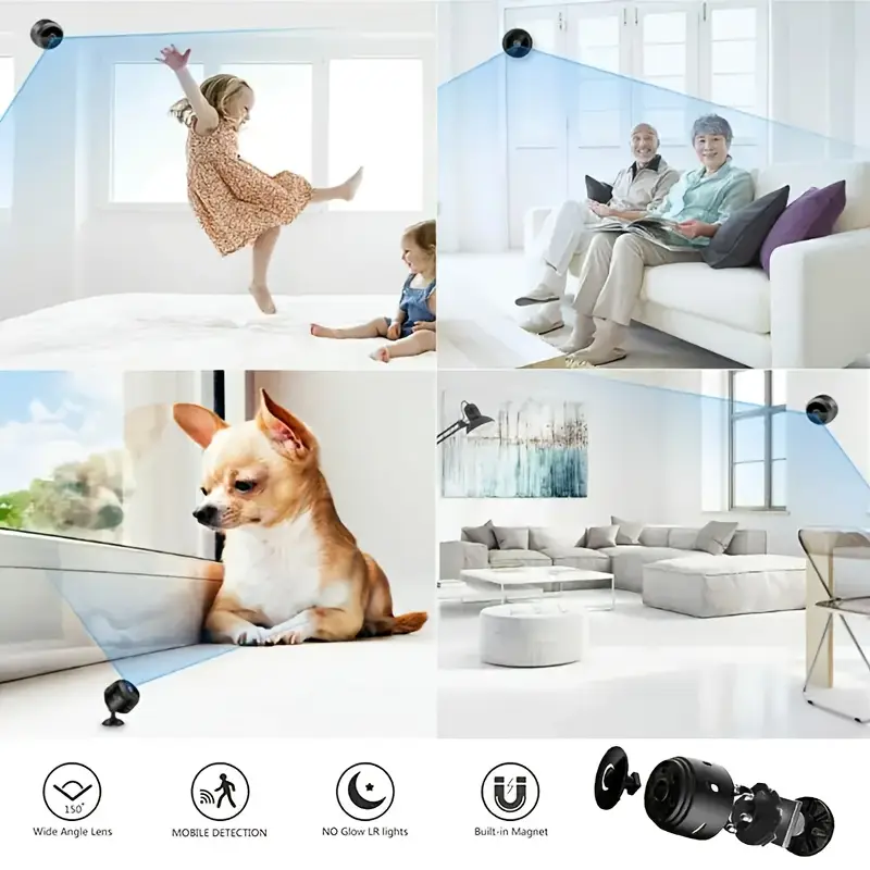 BNIB-1080P Mini WiFi Security Camera – Wireless Remote Monitor with Night Vision & Magnetic Mount,-$10