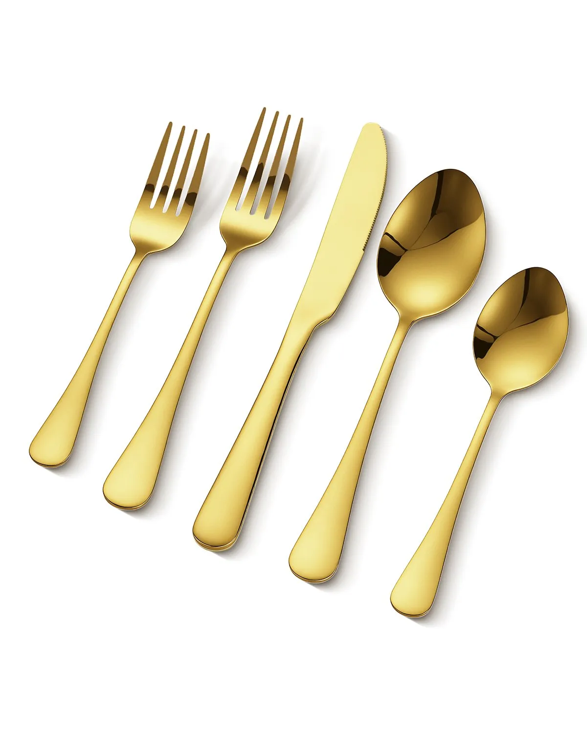 VEVOR 100-Piece Gold Silverware 100 Set, Food-Grade Stainless Steel Flatware Utensils for 20,-$50
