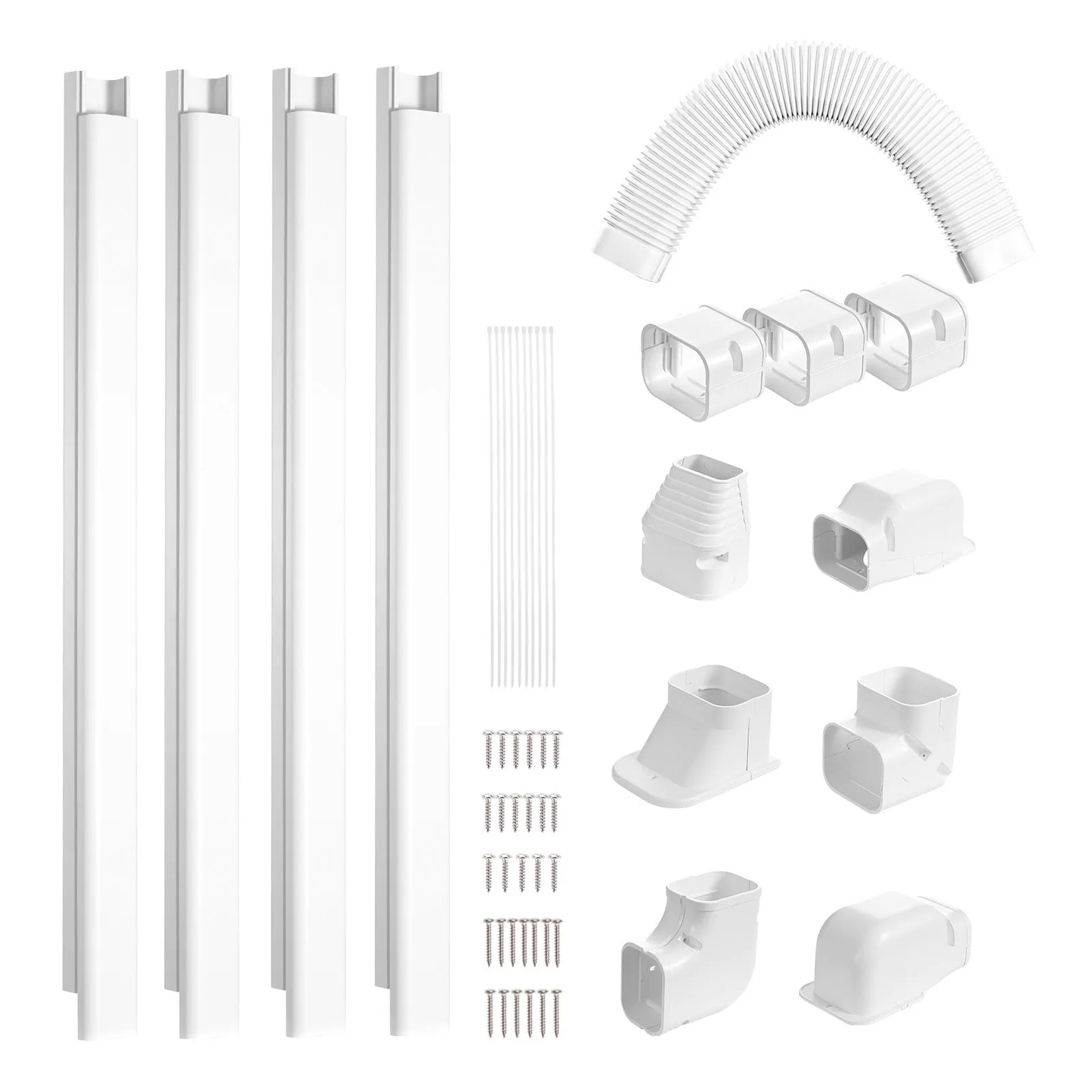 VEVOR Mini Split Line Set Cover 3-inch W 17.6Ft L, PVC Decorative Pipe Line Cover For Air Conditioner,-$40