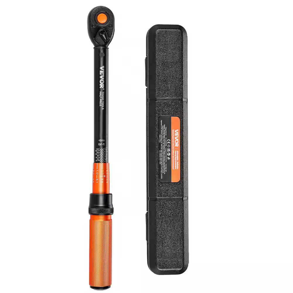 VEVOR Click Torque Wrench, 1/2 in. Drive, 10-170 lbf-ft. /13.6-230.5 N. m, Dual-direction Torque Wrench, $30