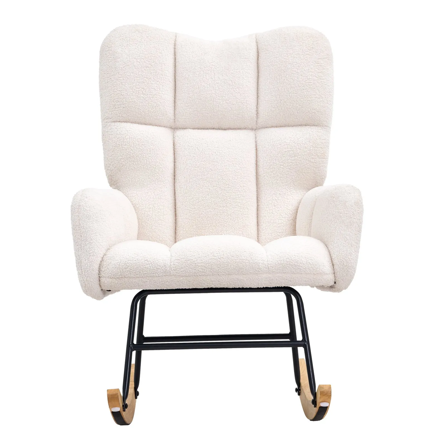 VEVOR Nursery Rocking Chair, 250 lbs Weight Capacity Teddy Fabric Upholstered Glider Rocker Chair,-$130