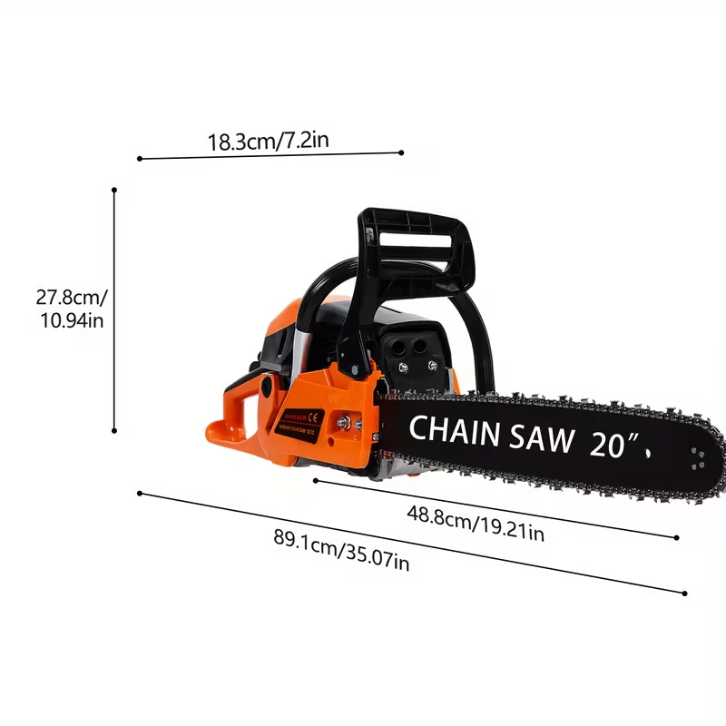 BNIB-58cc 2-Stroke Gas Chainsaw 20" Bar 2200W Power Low Recoil Chain Saw with Ergonomic Anti,-$100
