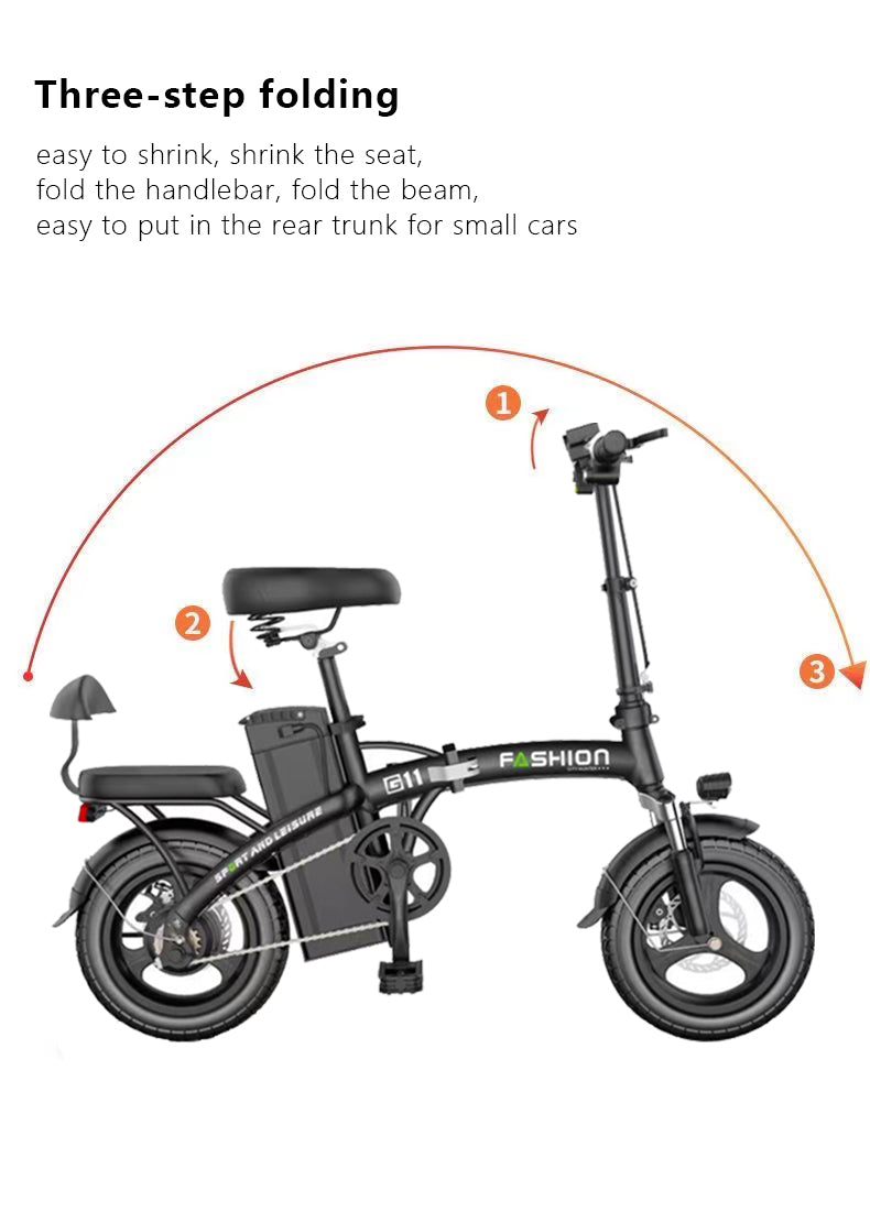 Brand New Smart Folding Electric Bicycle, with Lithium Battery, Lightweight Adult E-bike,