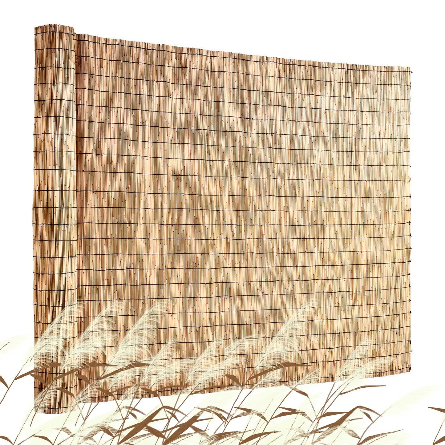 VEVOR Natural Reed Fencing, 4 ft x 16.4 ft, Reed Screen Curtain Balcony Reed Fence Roll for Outdoor,-$35