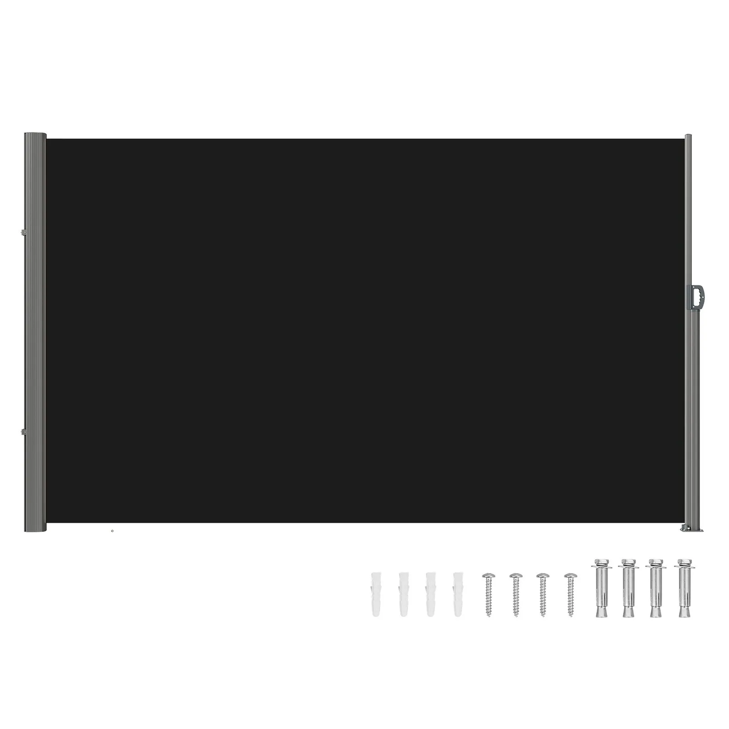 VEVOR Retractable Side Awning 118" x 63", Retractable Patio Screen Waterproof, Divider Black,-$90