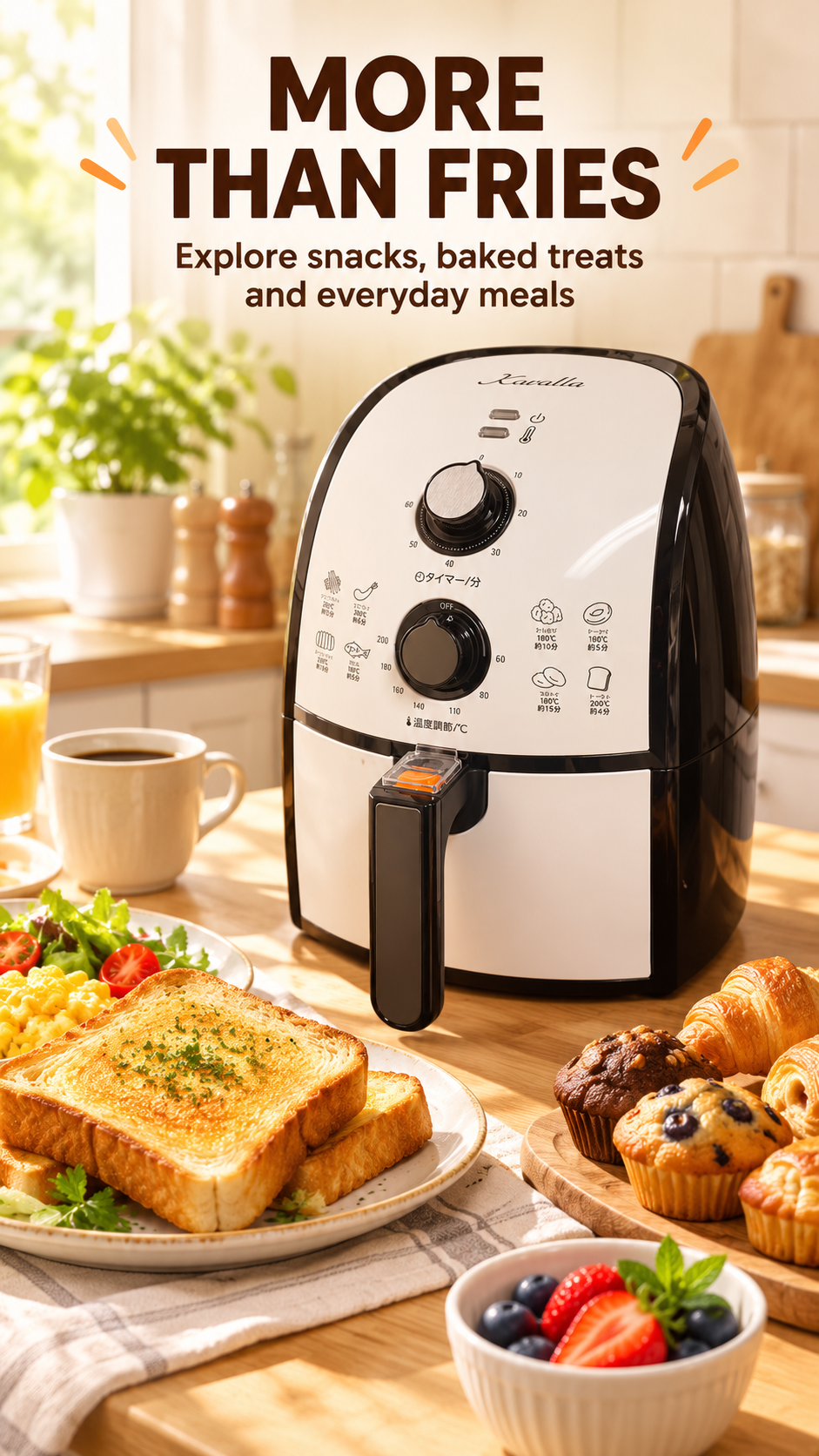 Brand new Karalla Air Fryer – Adjustable Temperature,60-Minute Timer,Black & White
