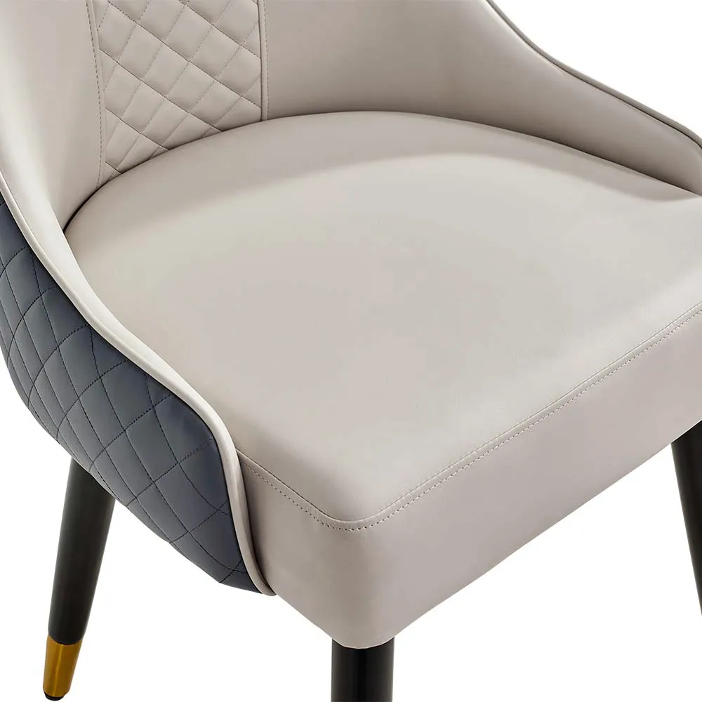 BNIB-POVISON Contemporary Upholstered Dining Chairs Set of 4, Gray & Light Gray PU Leather,-$800
