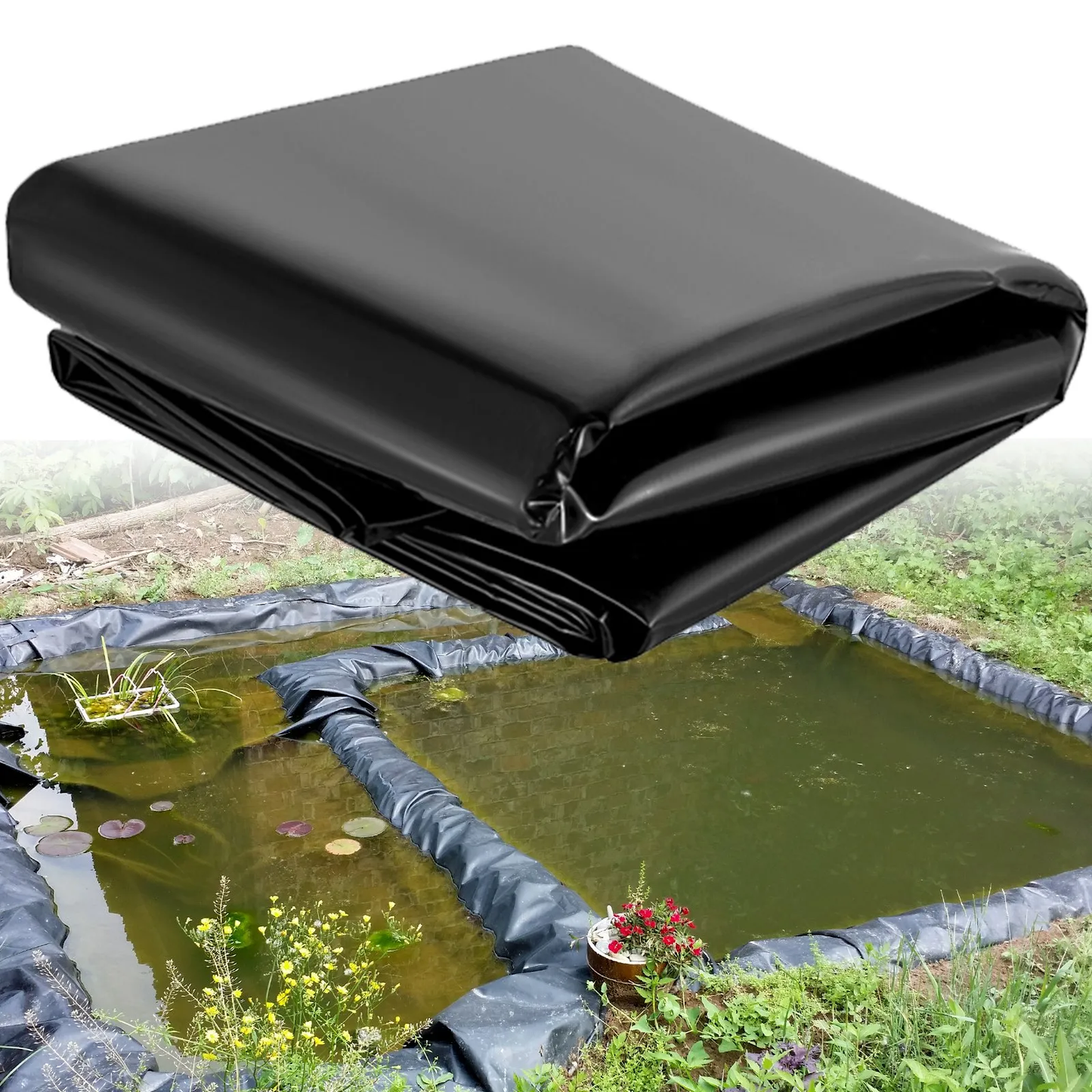 VEVOR LLDPE Pond Liner 20x25 ft, Pond Liner 20 Mil, Fish Pond Liners for Waterfall, Pond and Fish Ponds,-$105