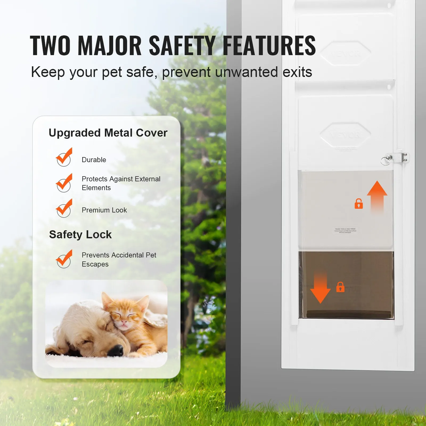 VEVOR Dog Door for Sliding Glass Door, 75 7/8"-80 11/16" Adjustable Height Doggy Door for Sliding Doors,-$90