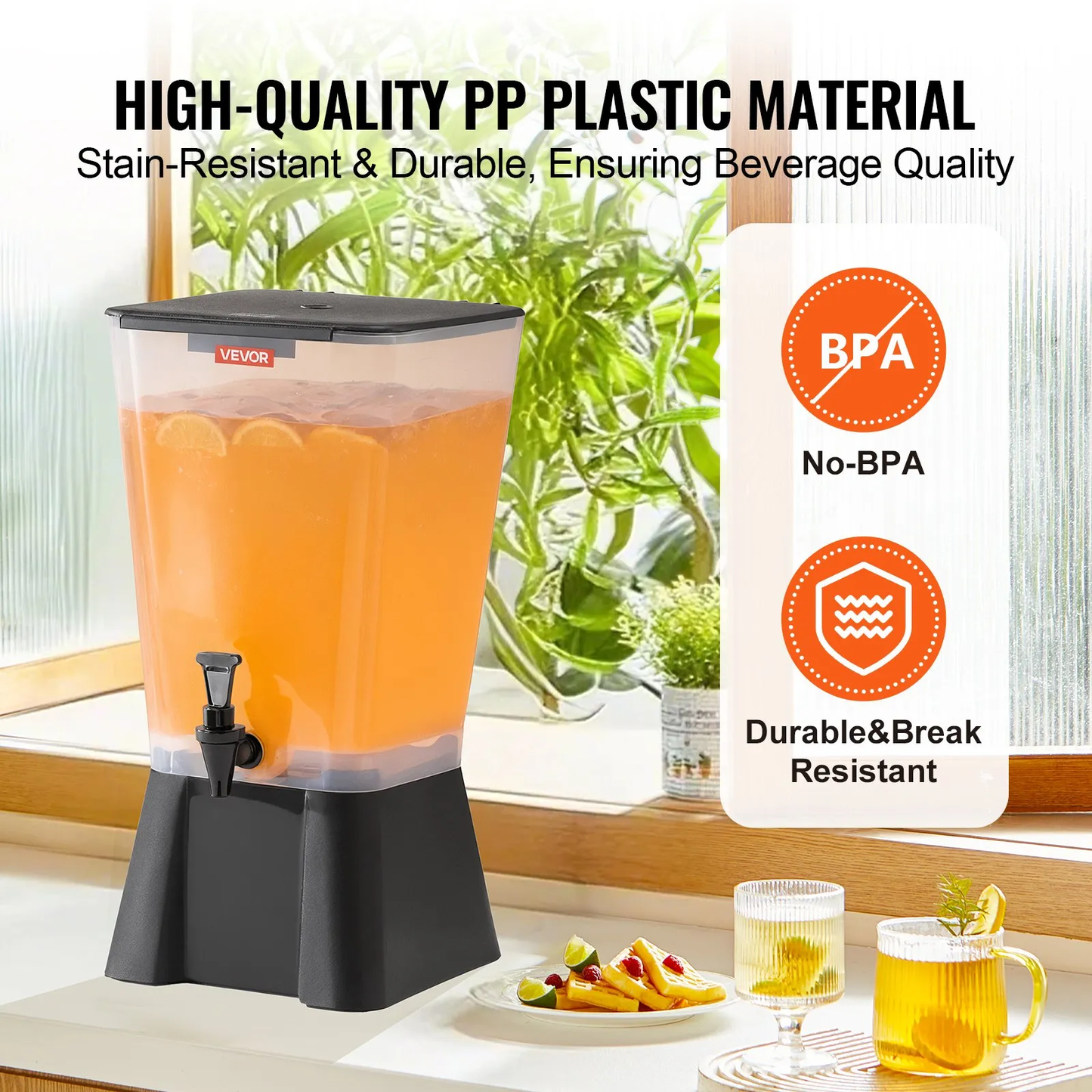 OPen Box VEVOR Beverage Dispenser, 5 Gallon Drink Dispenser, (lid has minor damage),-$40