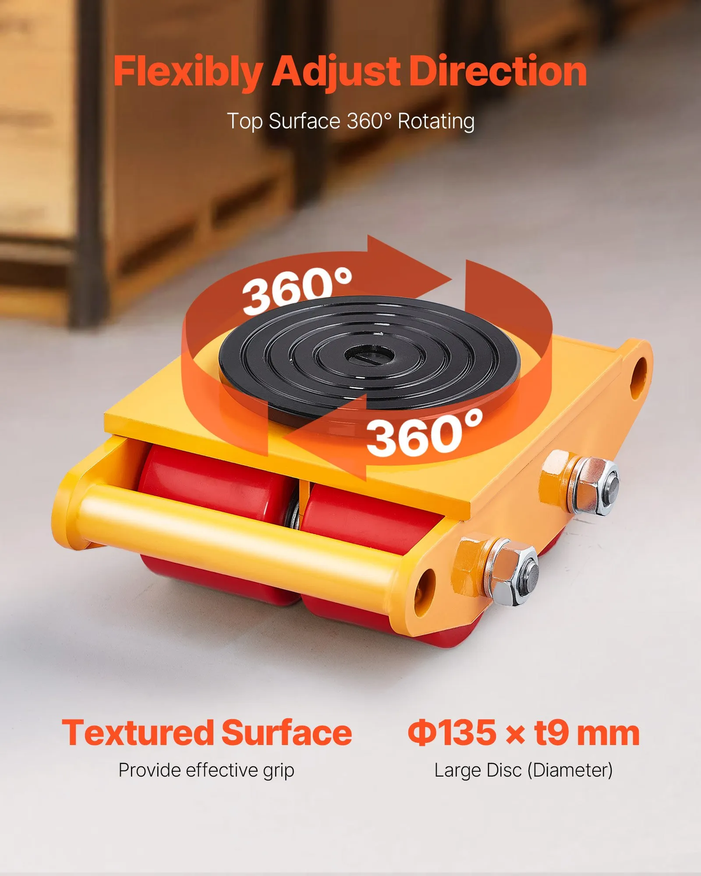 VEVOR Machinery Skate Dolly, 13,200 LBS/6T Industrial Machinery Mover, Heavy Duty Carbon,-$40